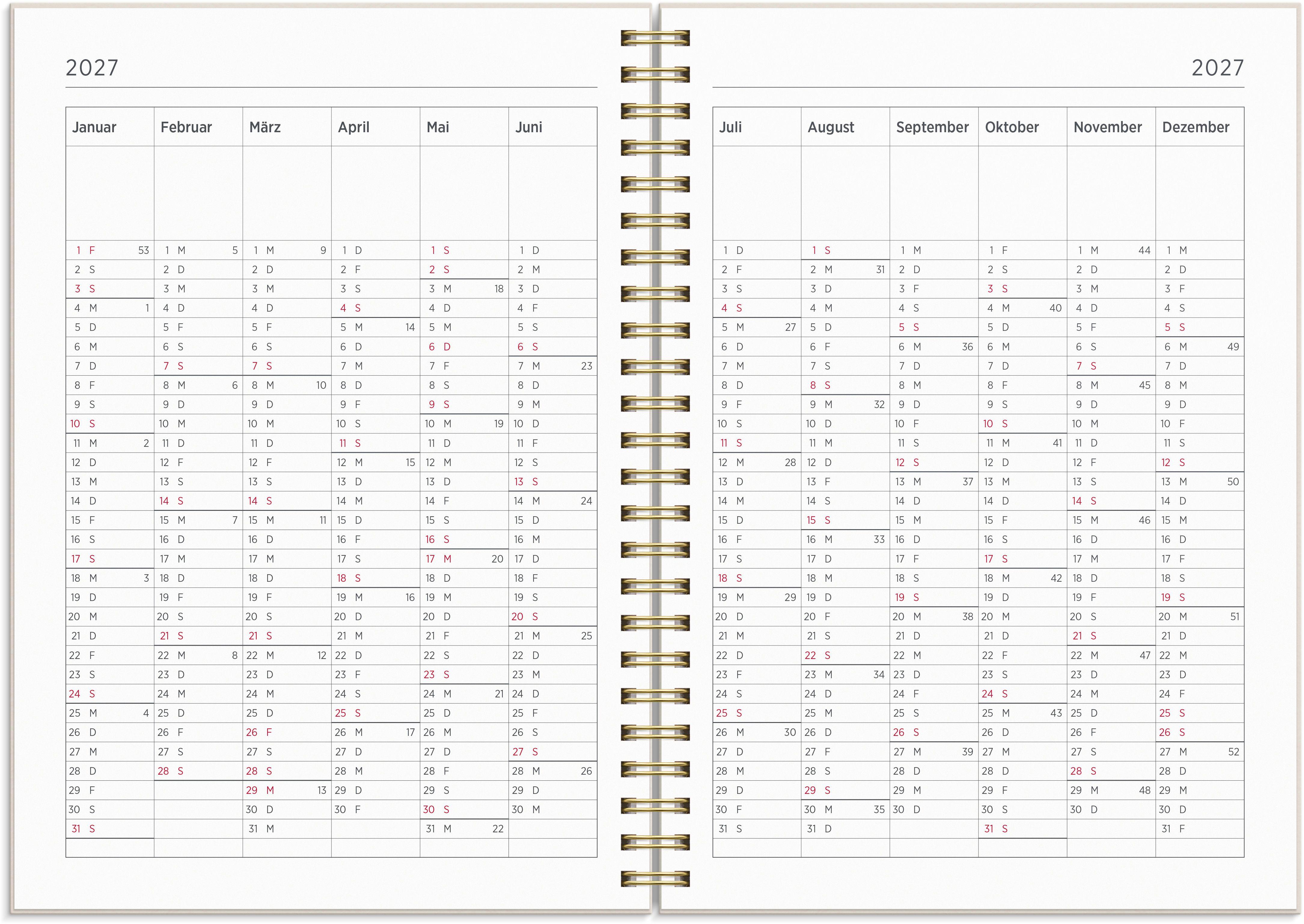 Beispielinhalt (Bild) Kalender 26/27 Senator A5 Story Blumen