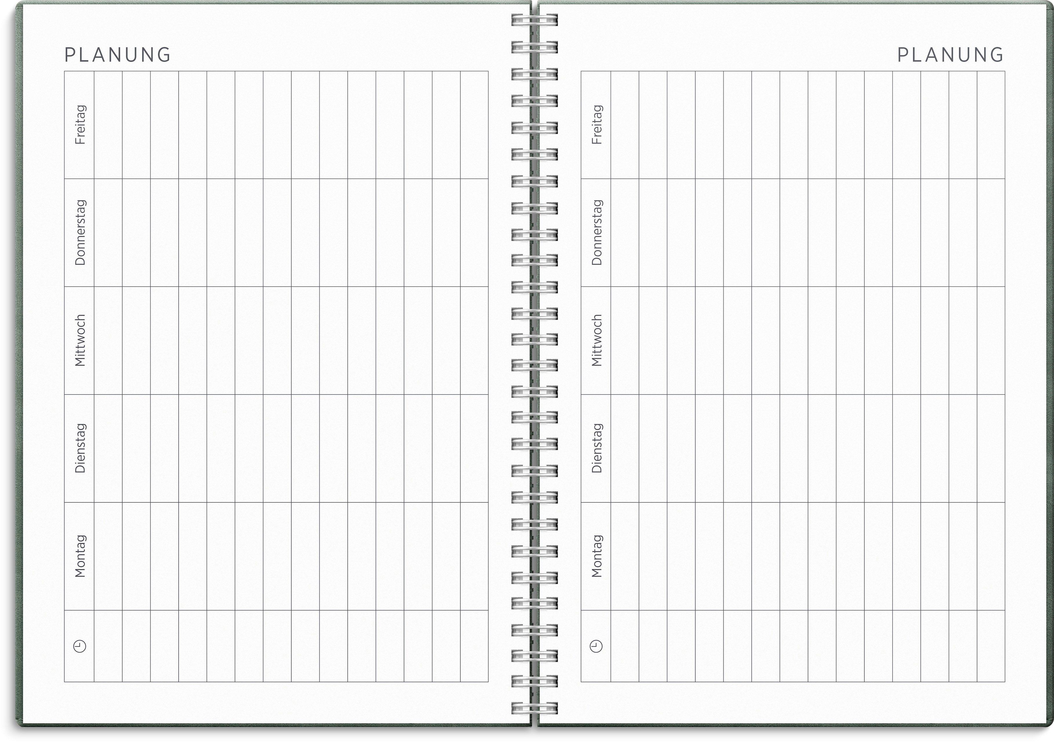 Beispielinhalt (Bild) Kalender 26/27 Senator A5 Twist Grün