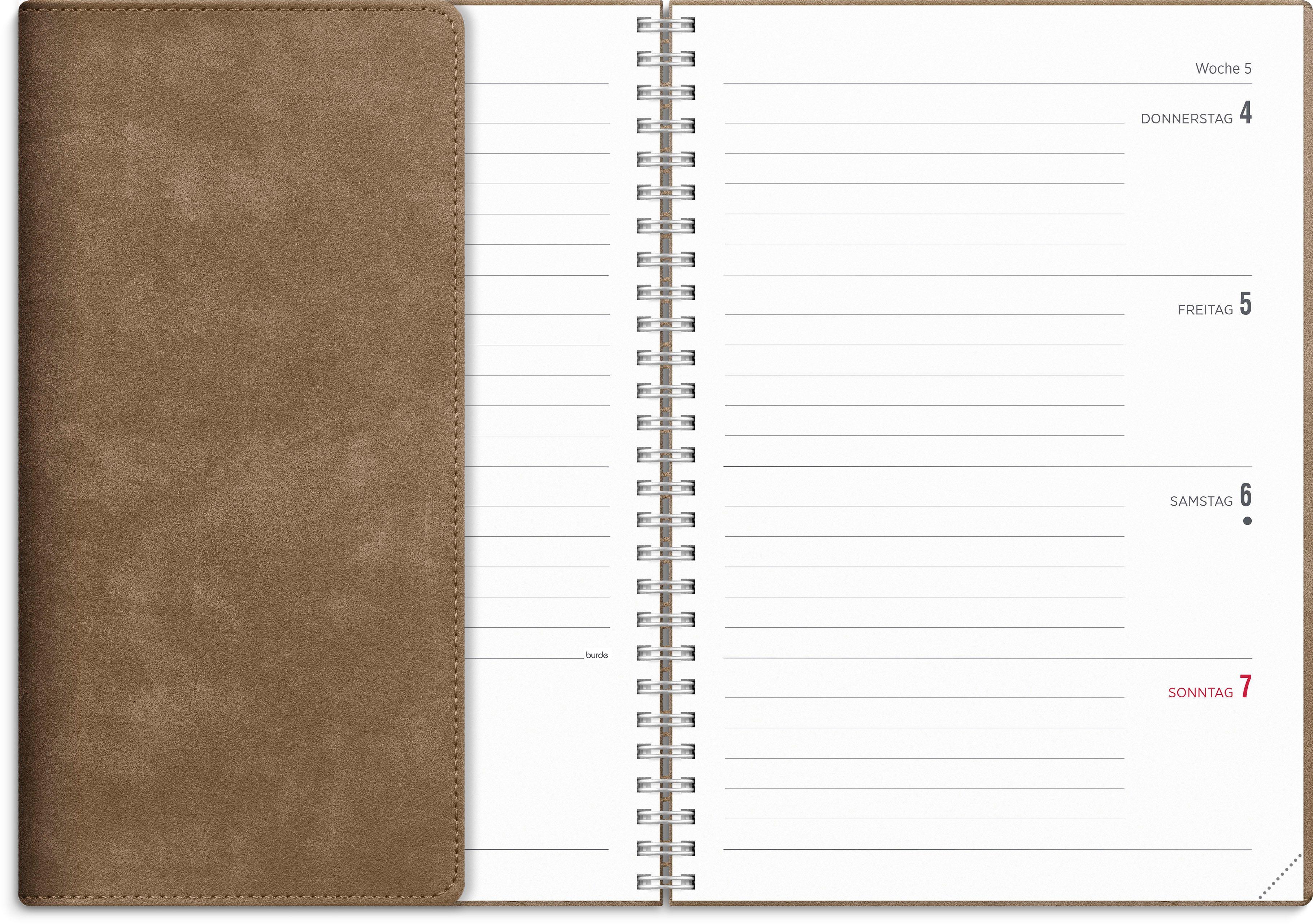 Beispielinhalt (Bild) Kalender 26/27 Senator A5 Twist Braun