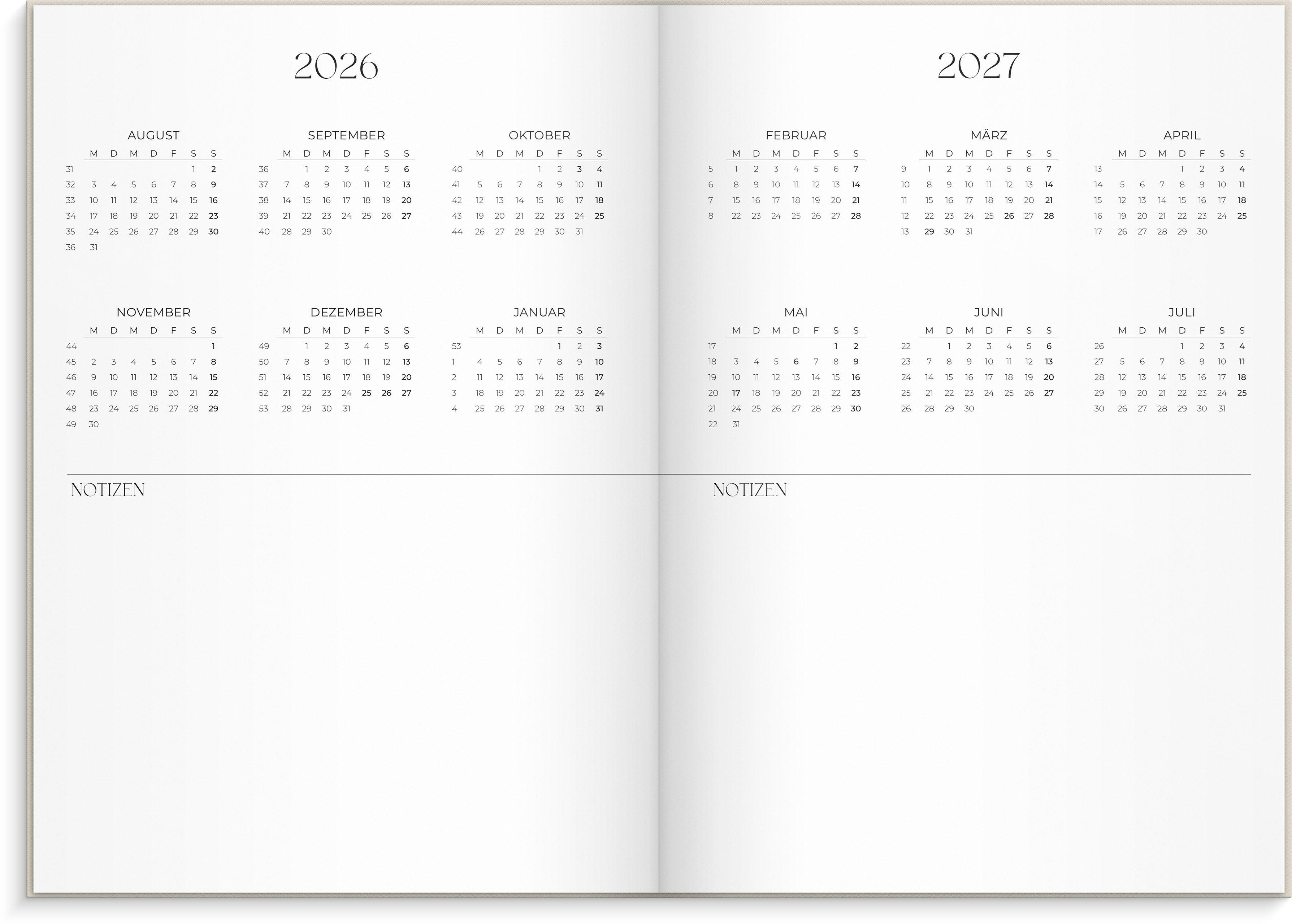Beispielinhalt (Bild) Organizer & Notes A5 Checkered 26/27 17M