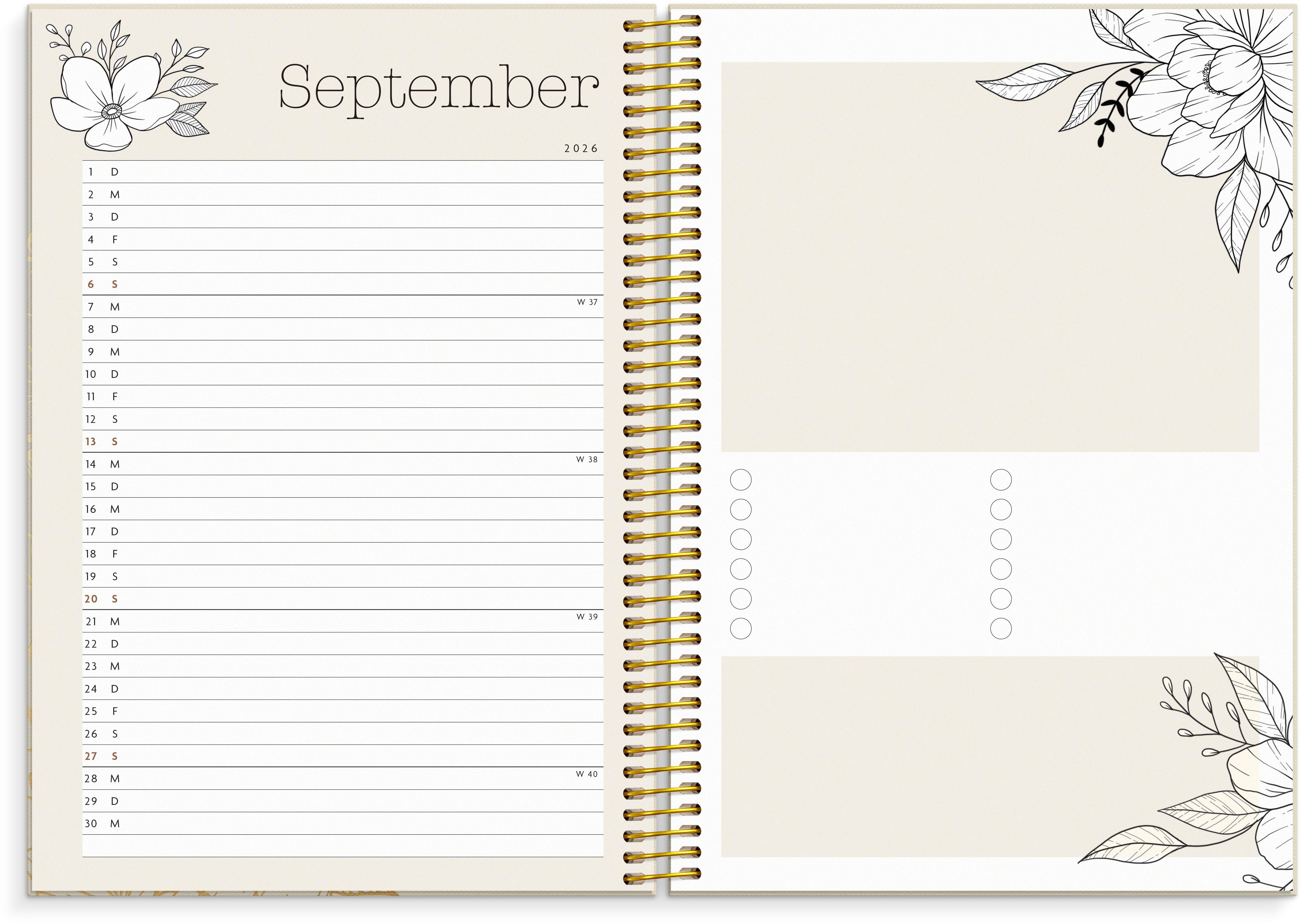 Beispielinhalt (Bild) Lehrerplaner 26/27 Schwarz