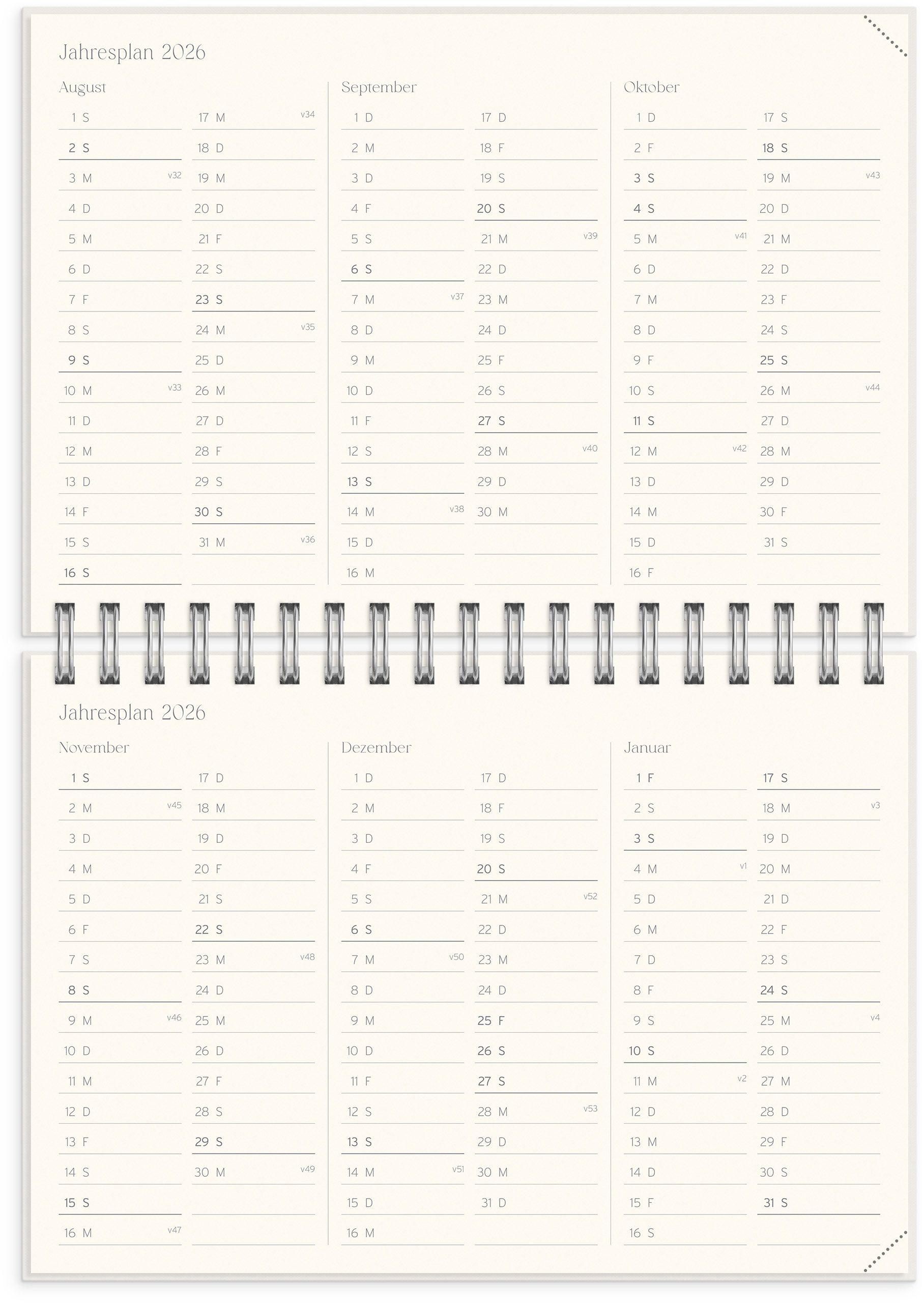 Beispielinhalt (Bild) Student Planner A5 26/27  Beige