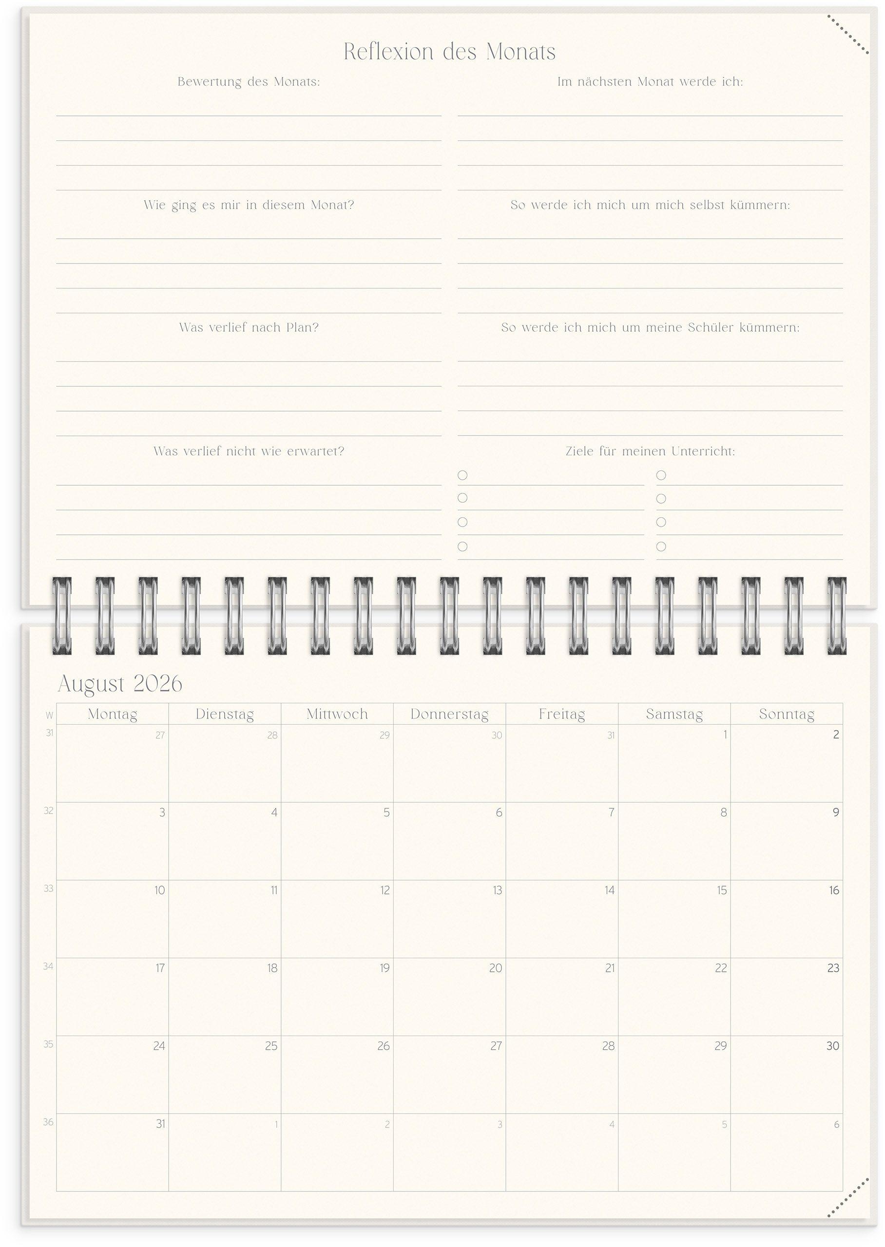 Beispielinhalt (Bild) Student Planner A5 26/27  Beige