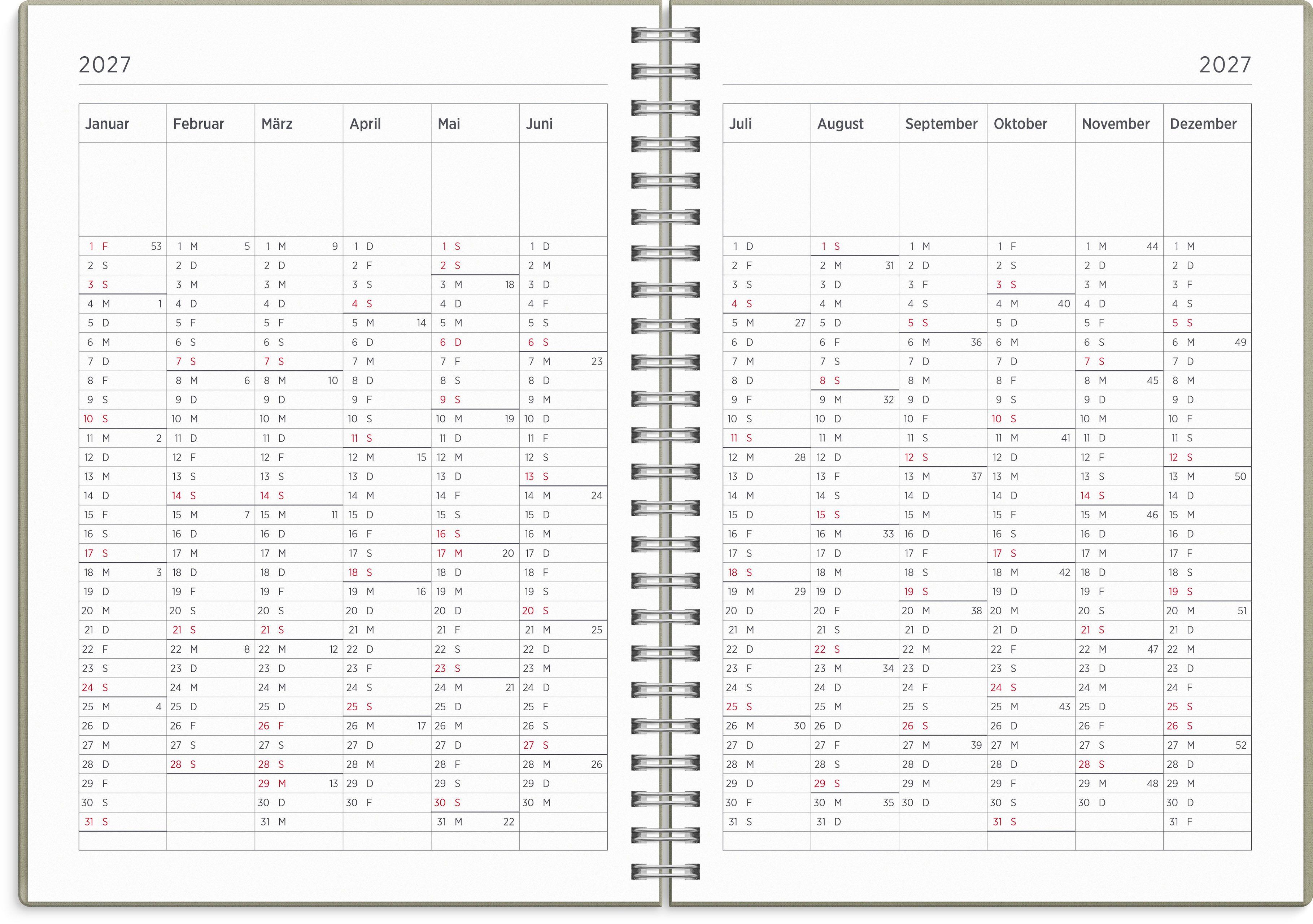 Beispielinhalt (Bild) Kalender 26/27 Senator A5 Story Blatt