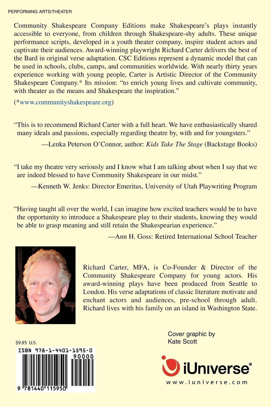 Rückseitencover A Community Shakespeare Company Edition of Much Ado About Nothing