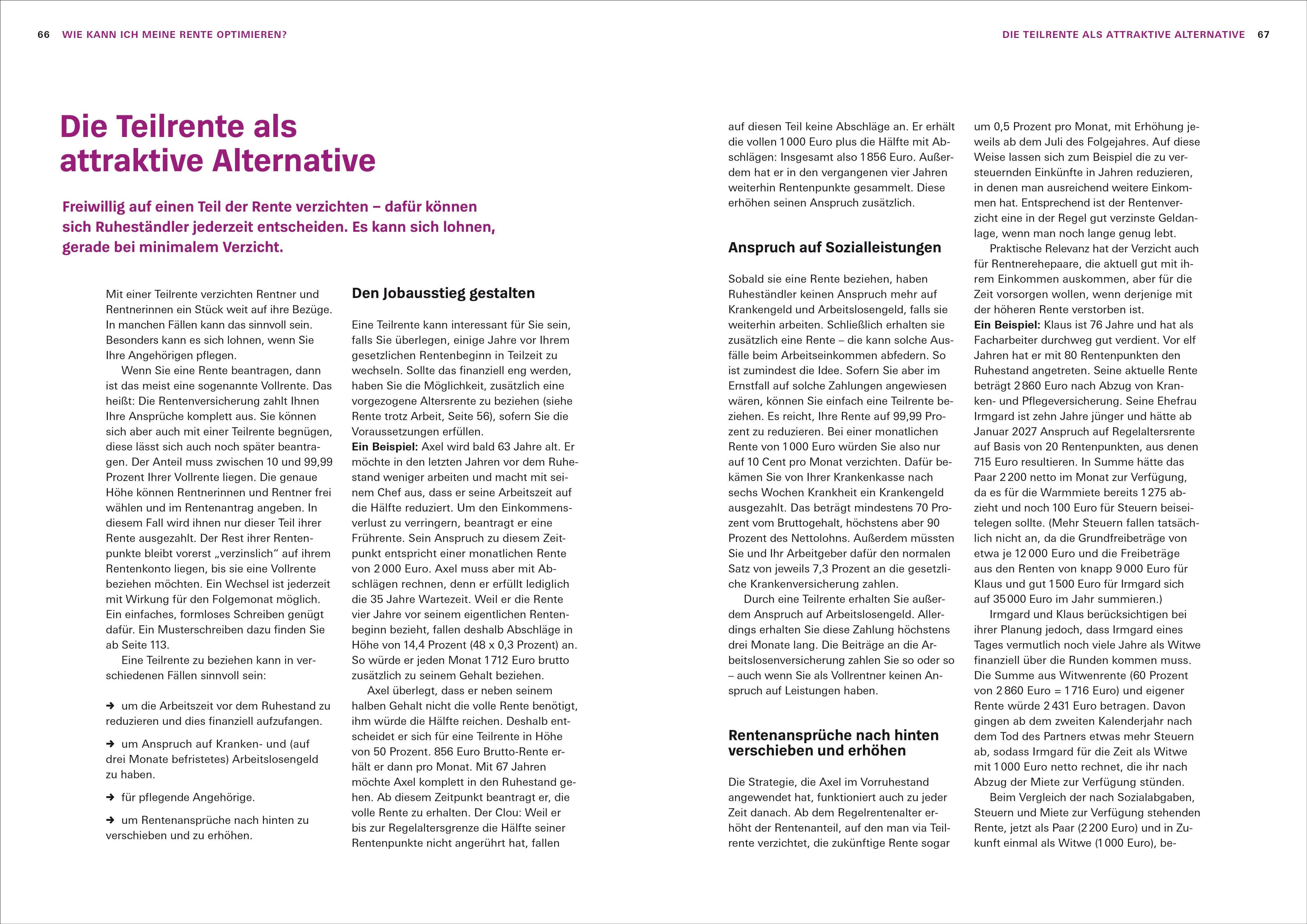 Beispielinhalt (Bild) Das Renten-Set