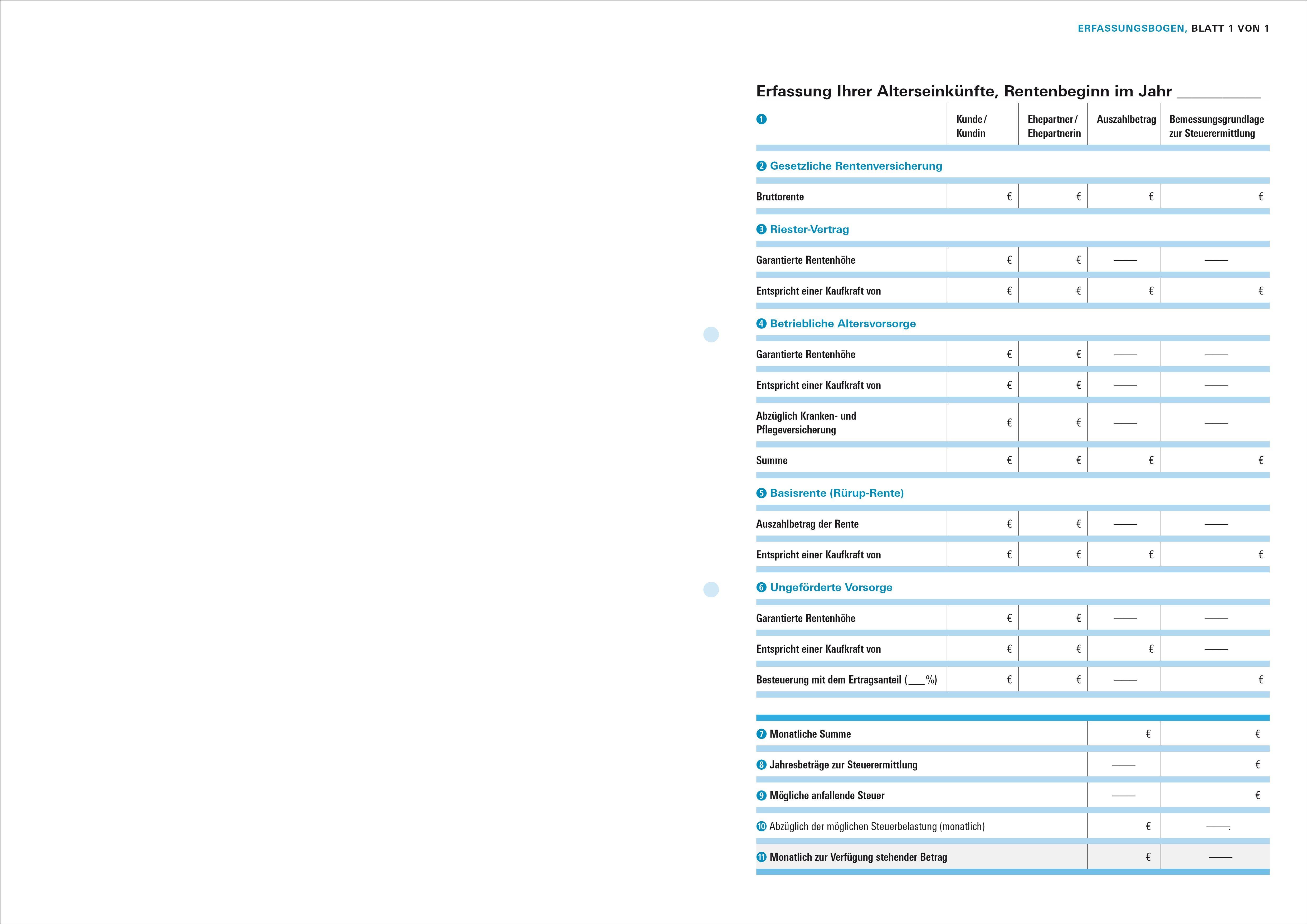 Beispielinhalt (Bild) Das Renten-Set
