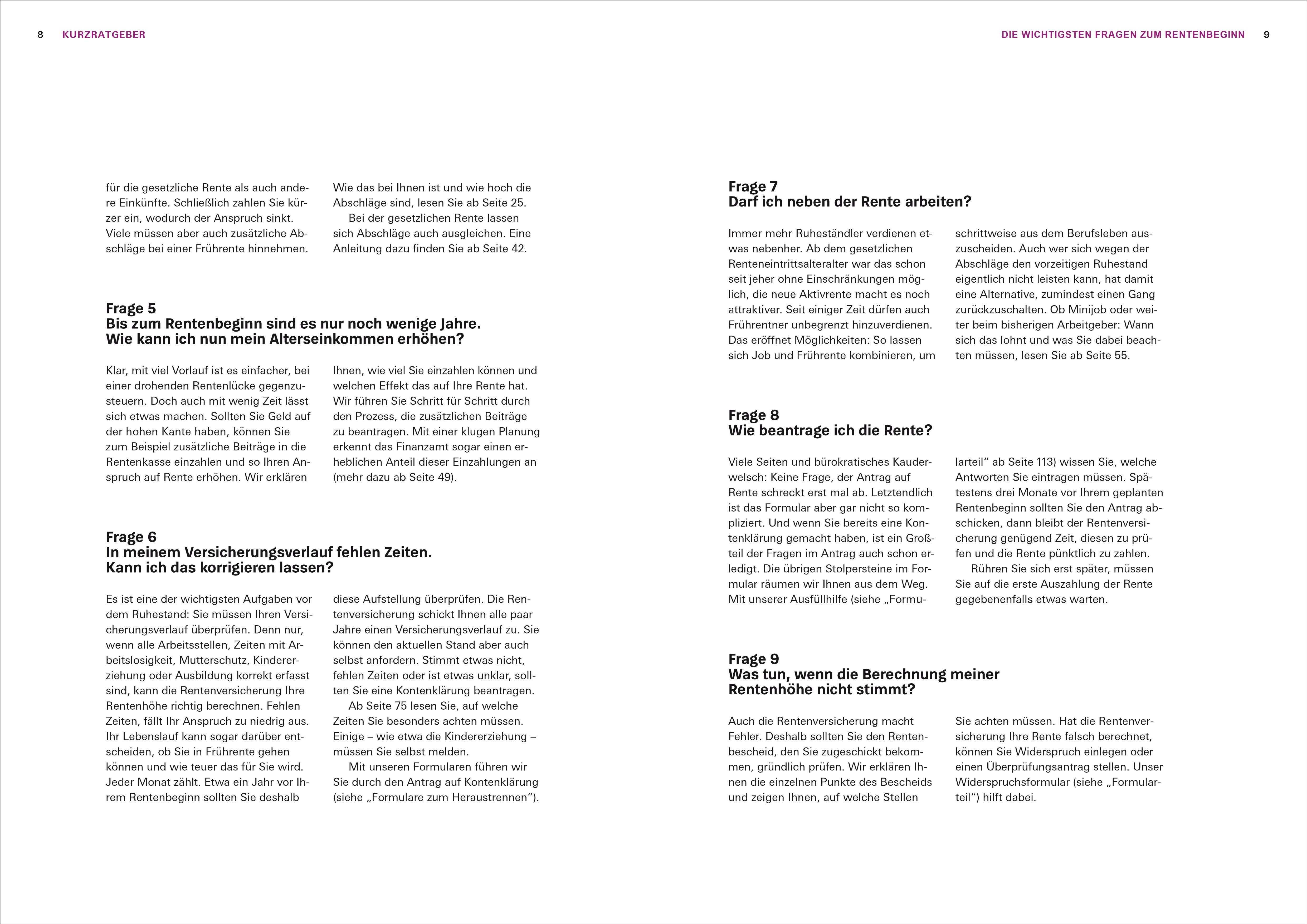 Beispielinhalt (Bild) Das Renten-Set