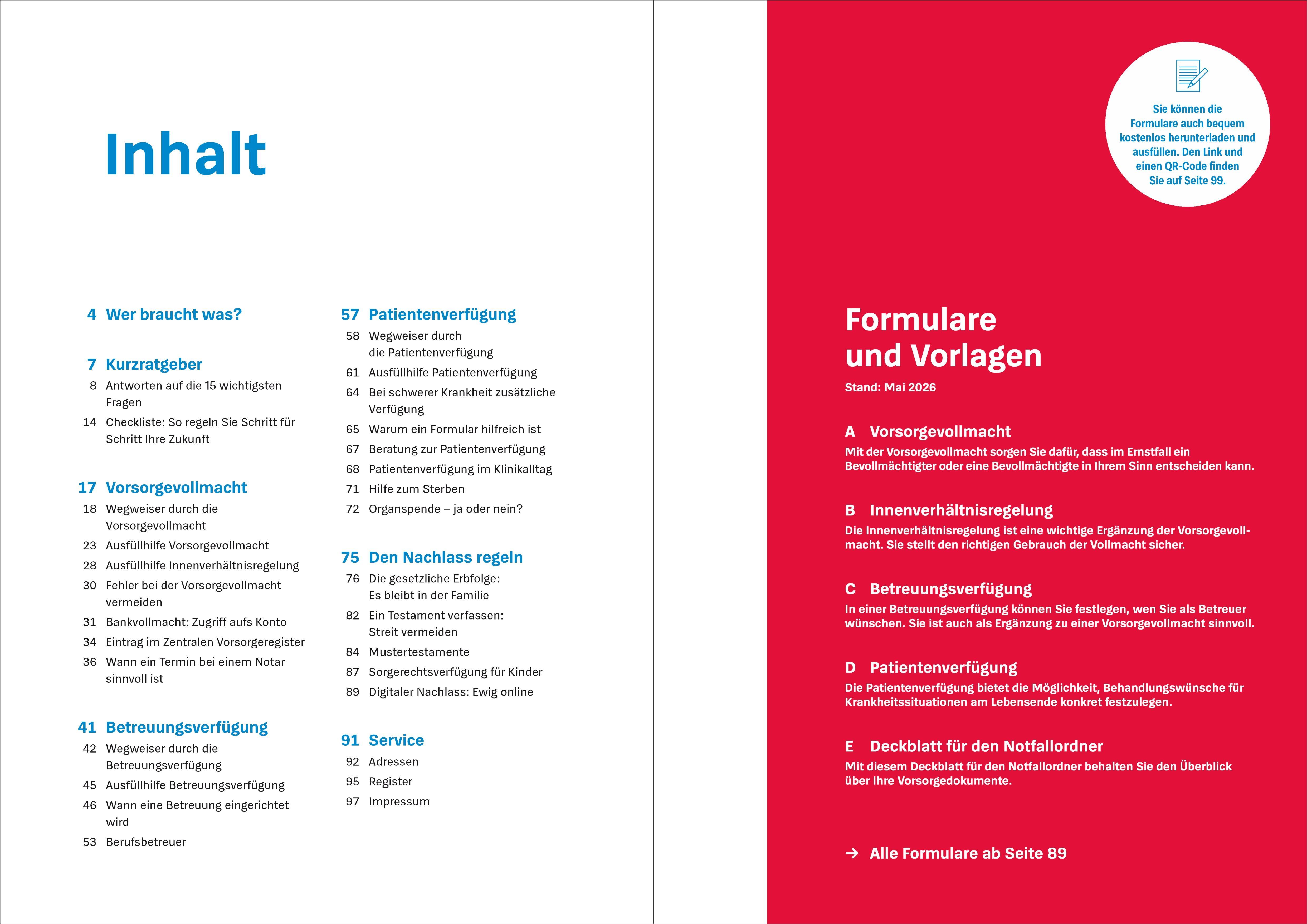 Beispielinhalt (Bild) Das Vorsorge-Set