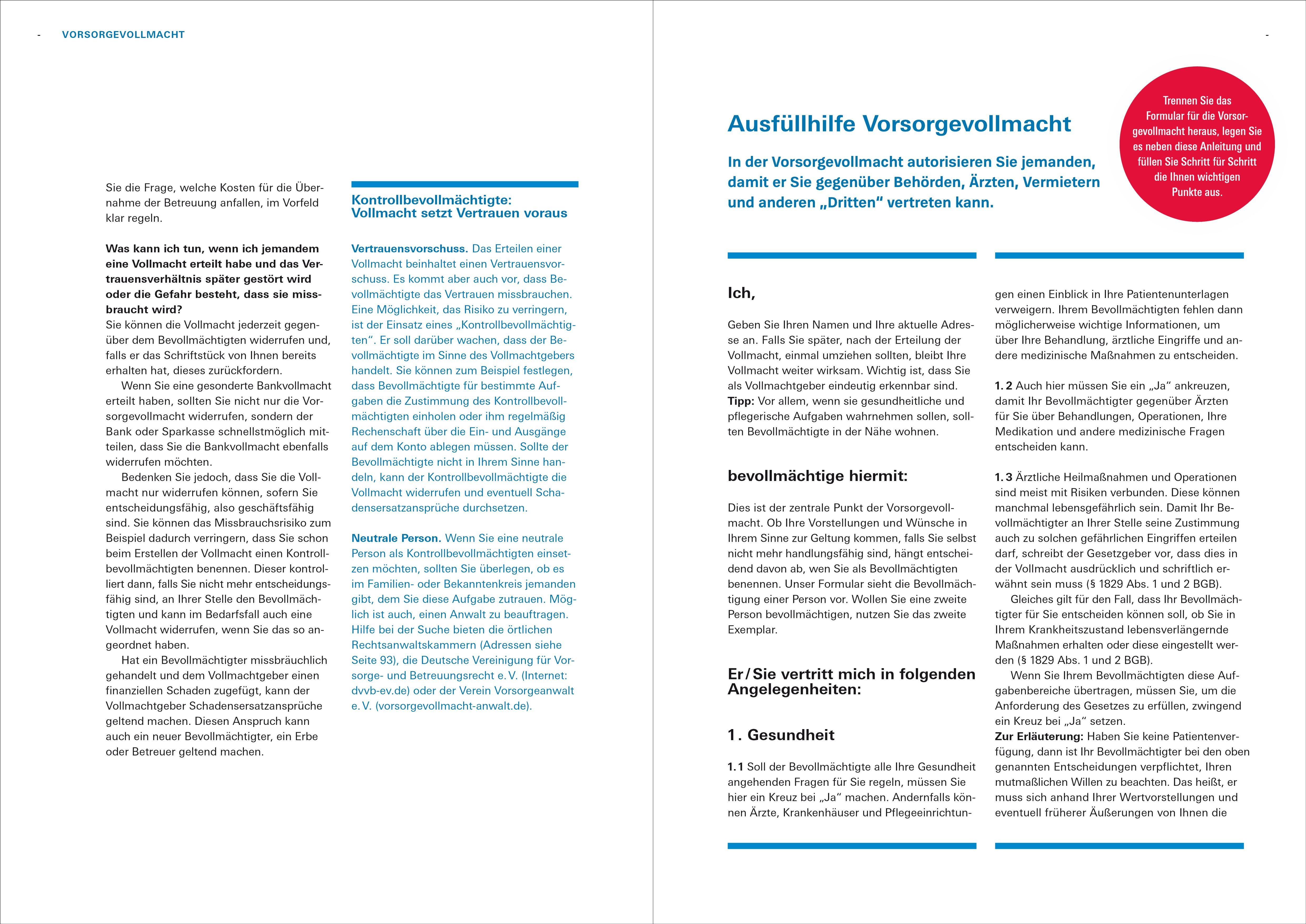 Beispielinhalt (Bild) Das Vorsorge-Set