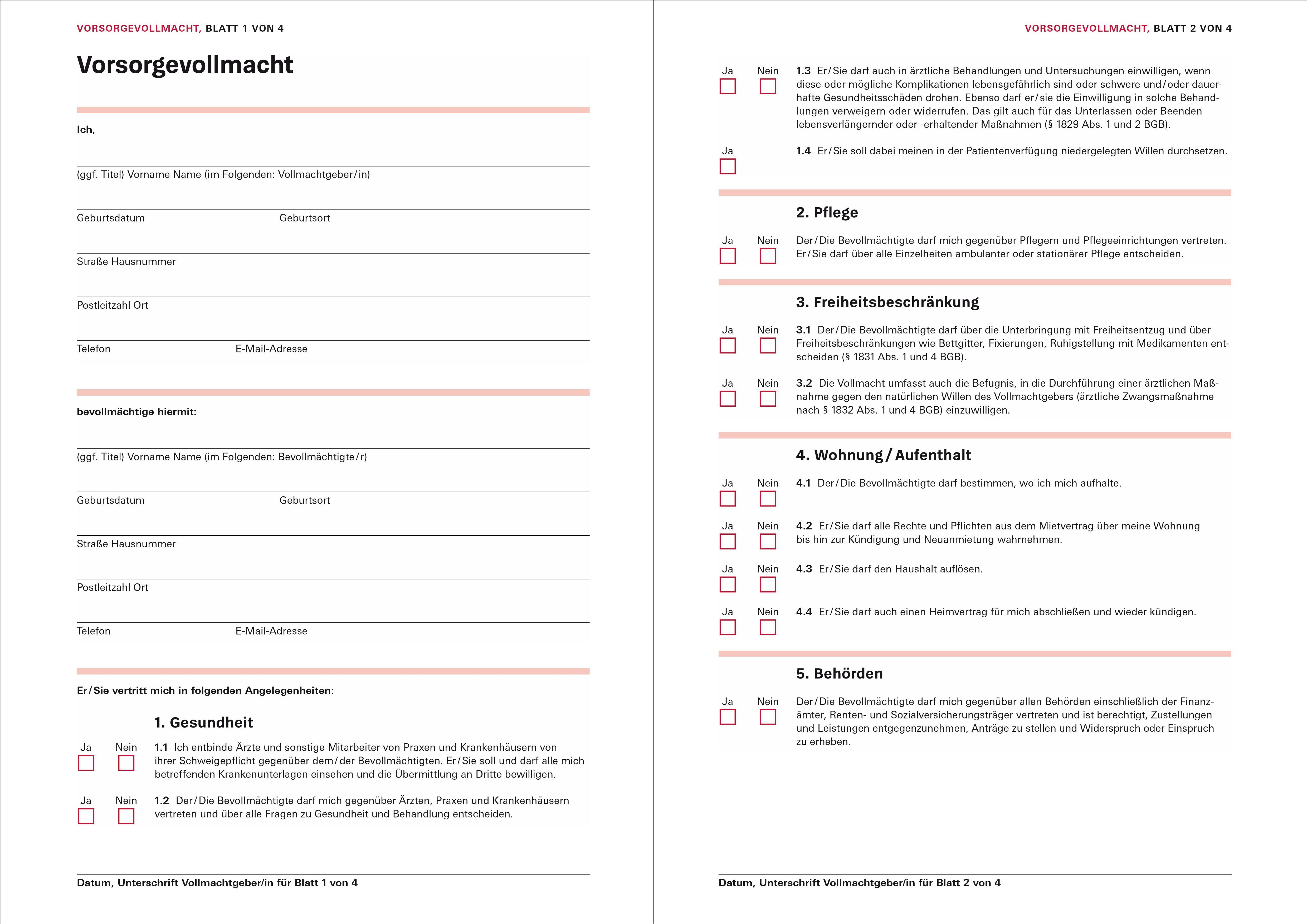 Beispielinhalt (Bild) Das Vorsorge-Set