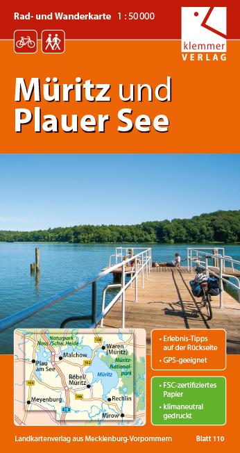 Vorderes Coverbild Rad- und Wanderkarte Müritz und Plauer See