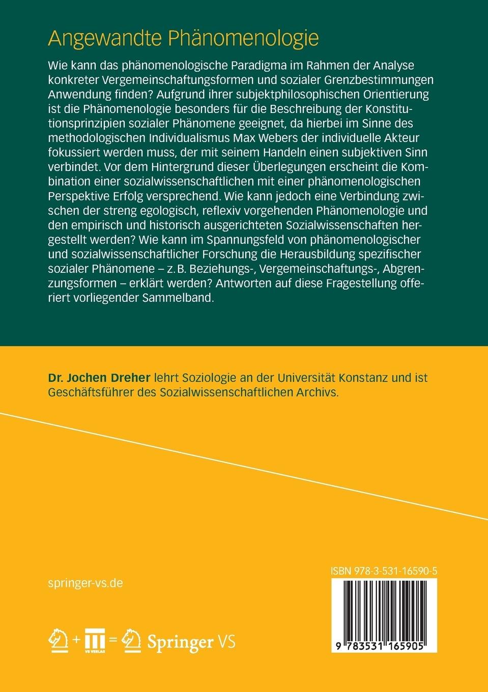 Rückseitencover Angewandte Phänomenologie