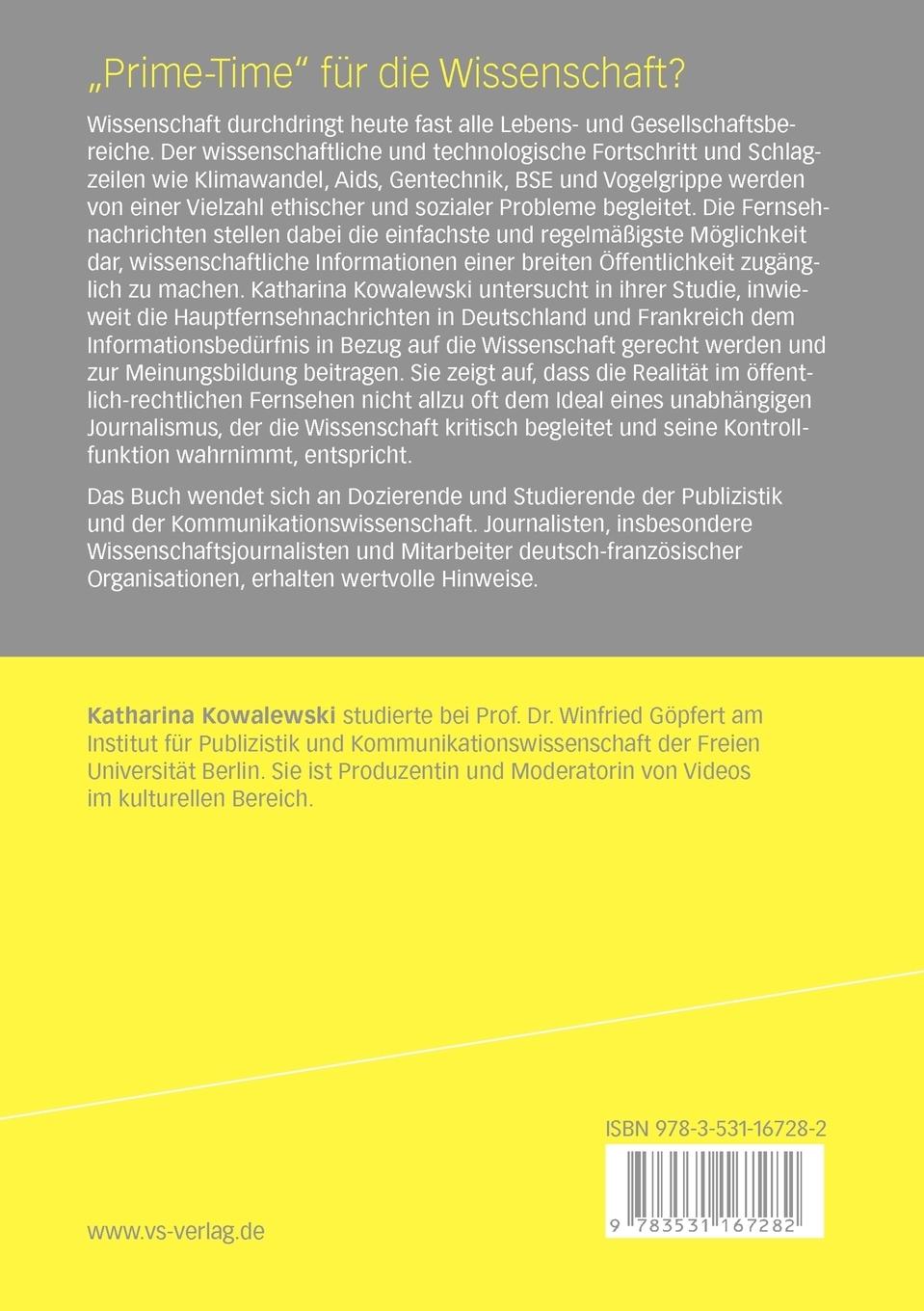 Rückseitencover "Prime-Time" für die Wissenschaft?