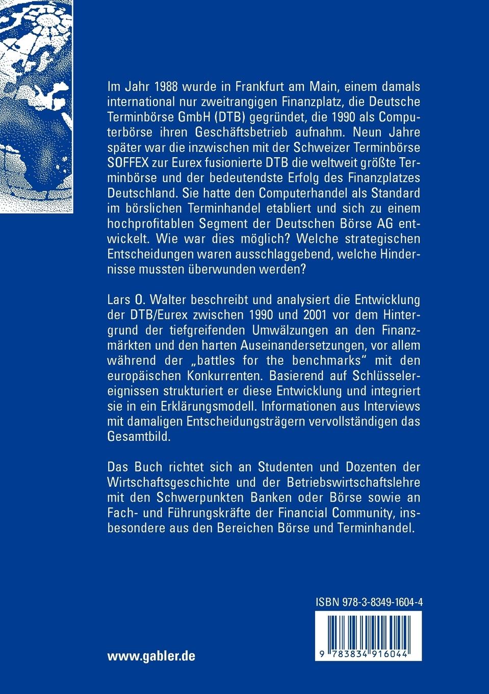 Rückseitencover Derivatisierung, Computerisierung und Wettbewerb