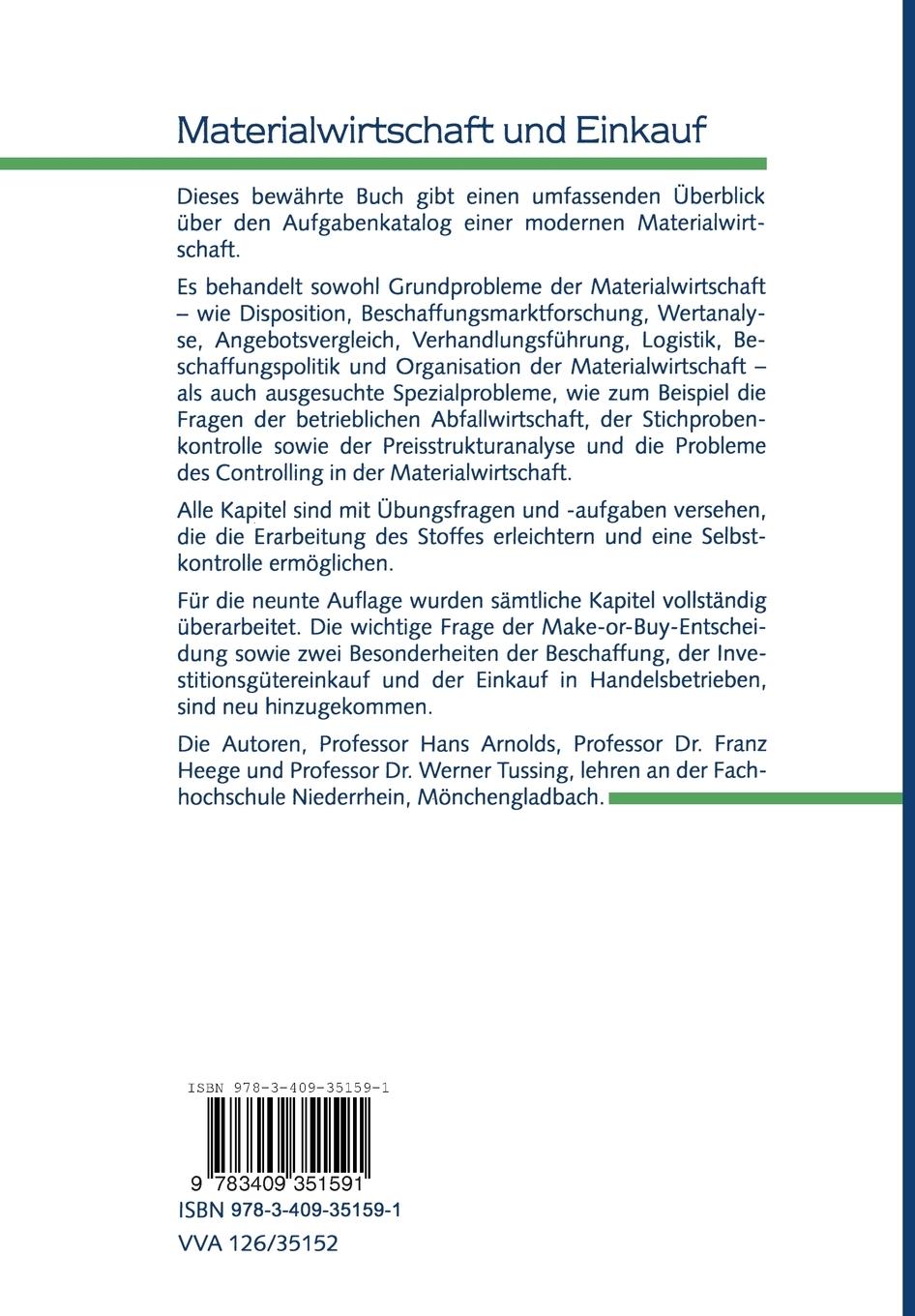 Rückseitencover Materialwirtschaft und Einkauf