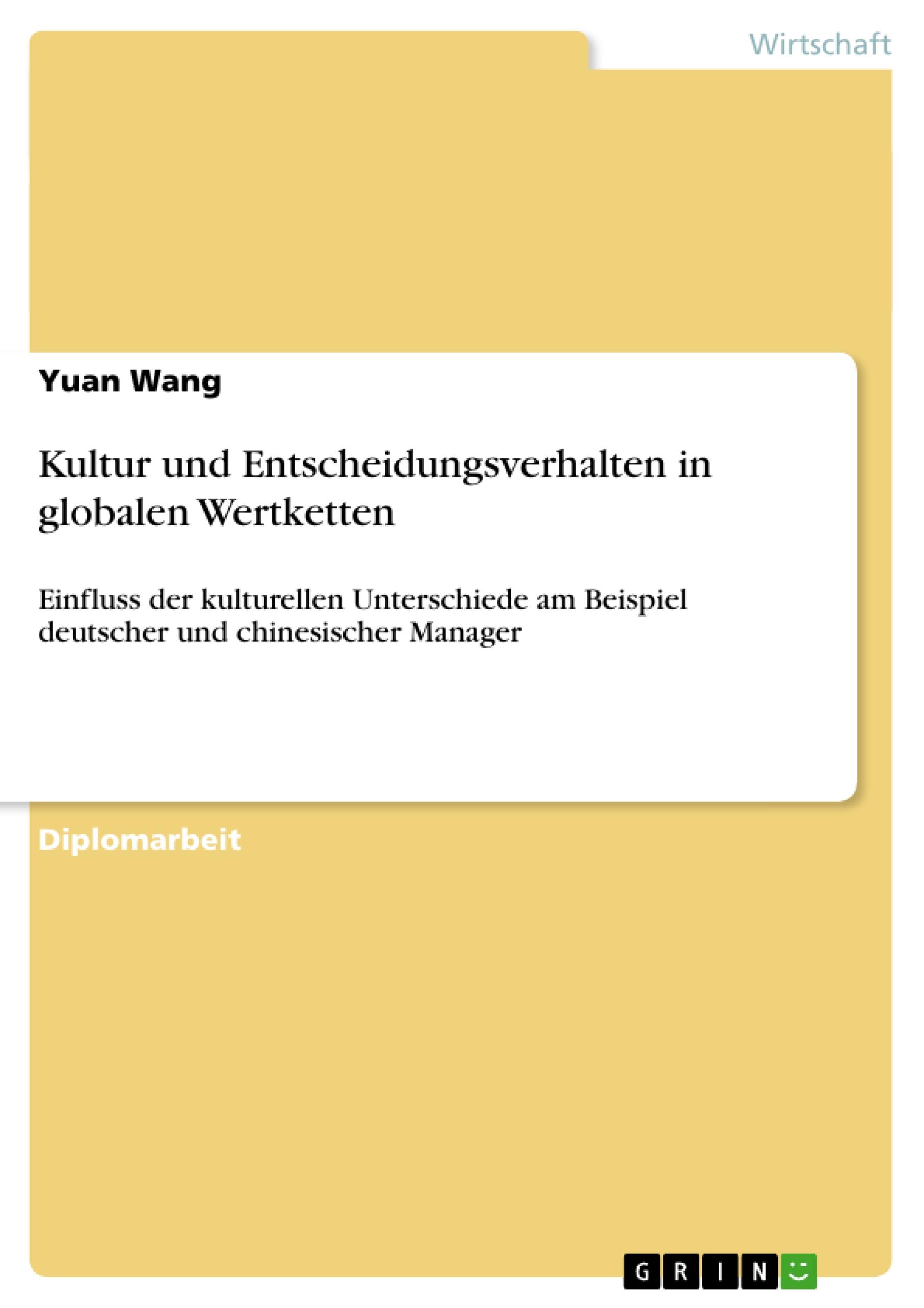 Vorderes Coverbild Kultur und Entscheidungsverhalten in globalen Wertketten