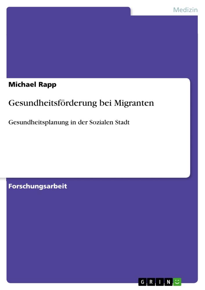 Vorderes Coverbild Gesundheitsförderung bei Migranten