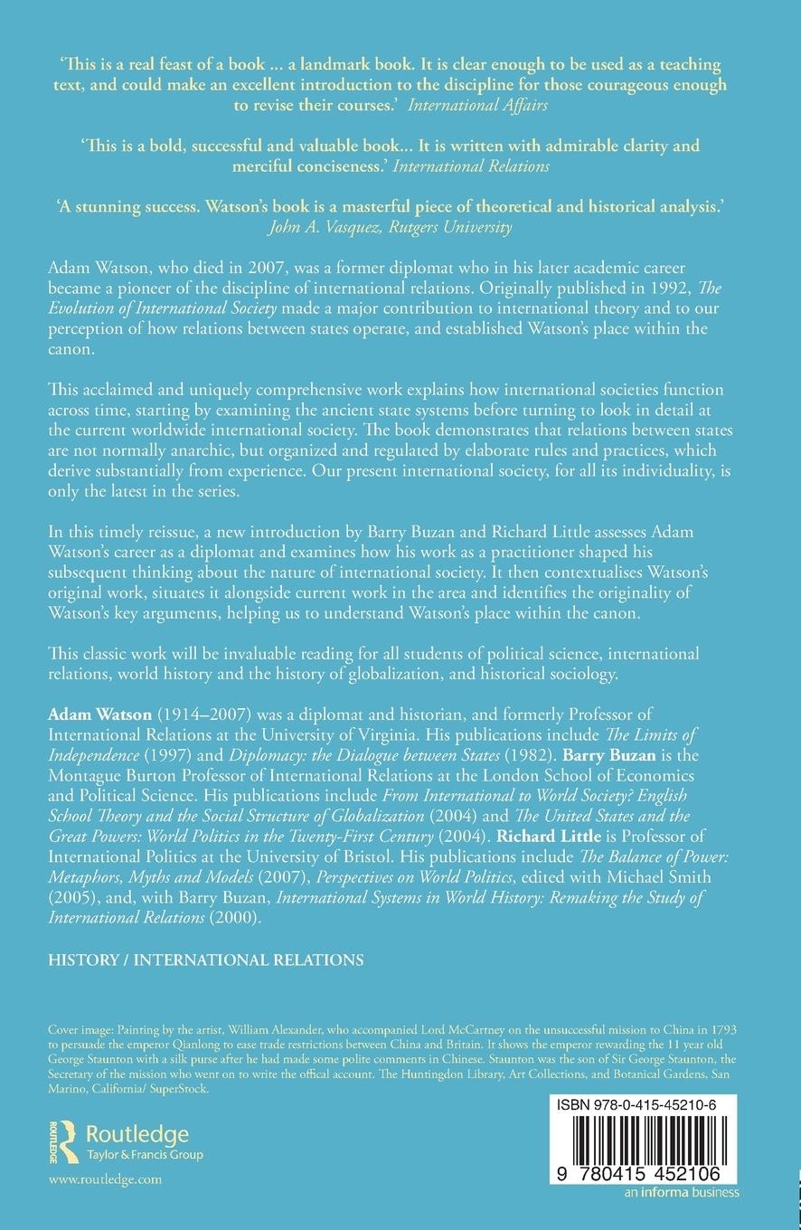 Rückseitencover The Evolution of International Society