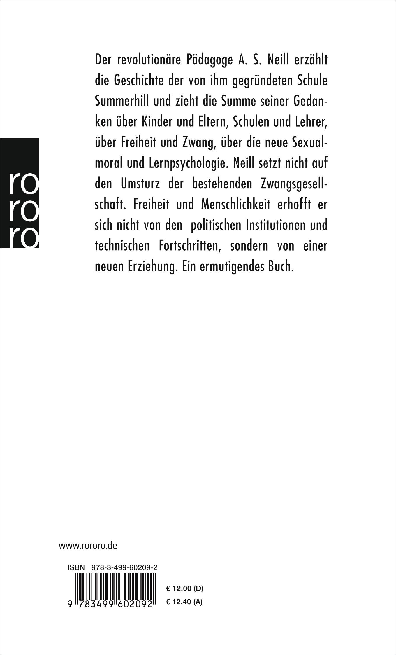 Rückseitencover Theorie und Praxis der antiautoritären Erziehung