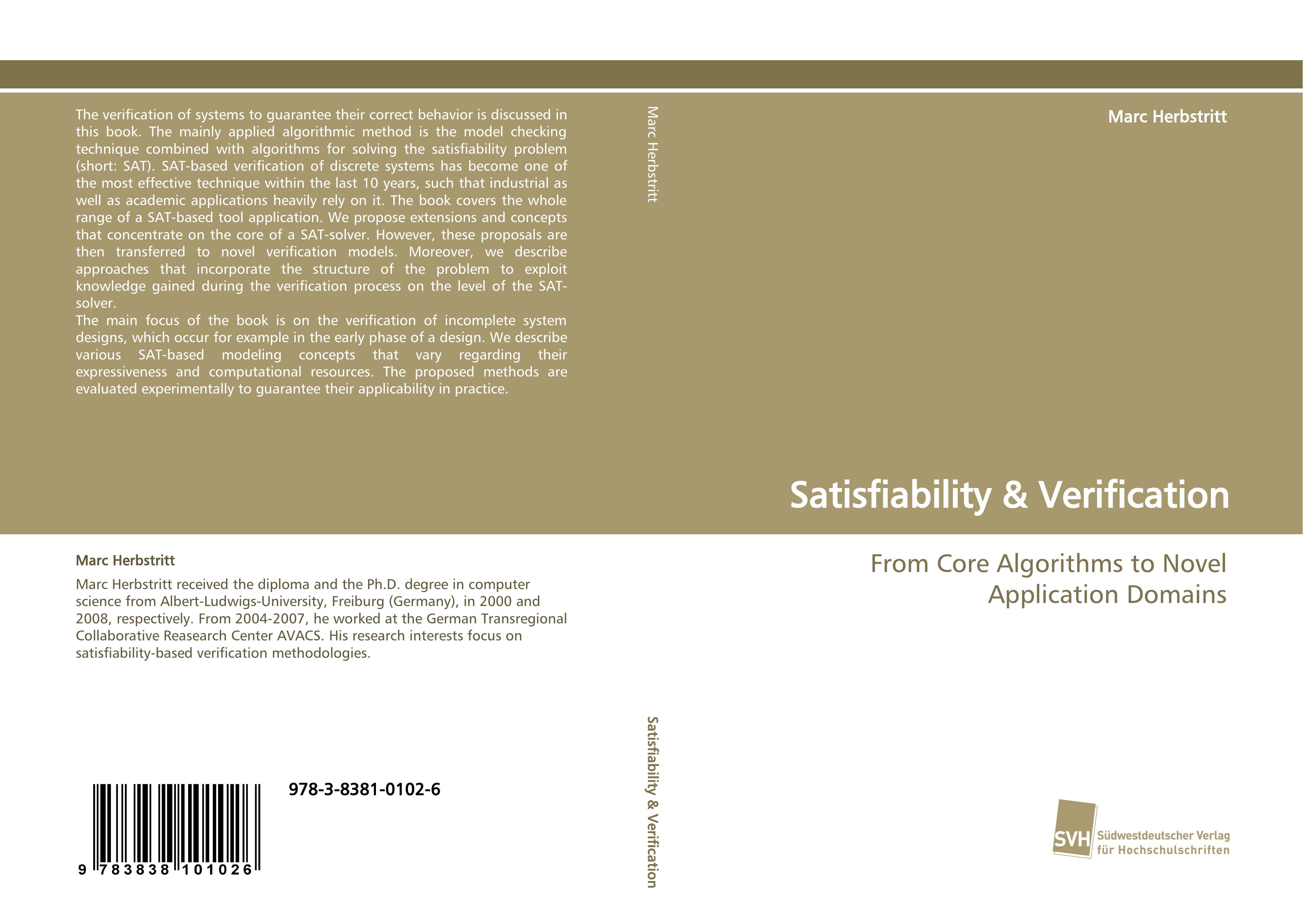 Vorderes Coverbild Satisfiability & Verification