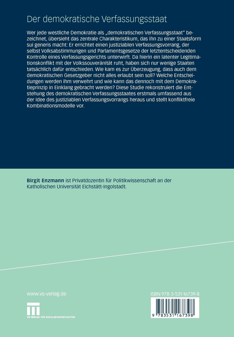 Rückseitencover Der demokratische Verfassungsstaat