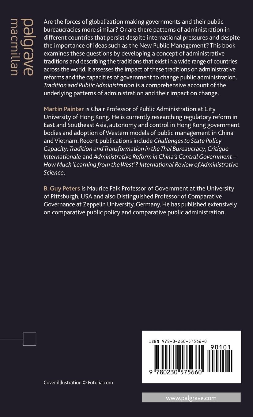 Rückseitencover Tradition and Public Administration