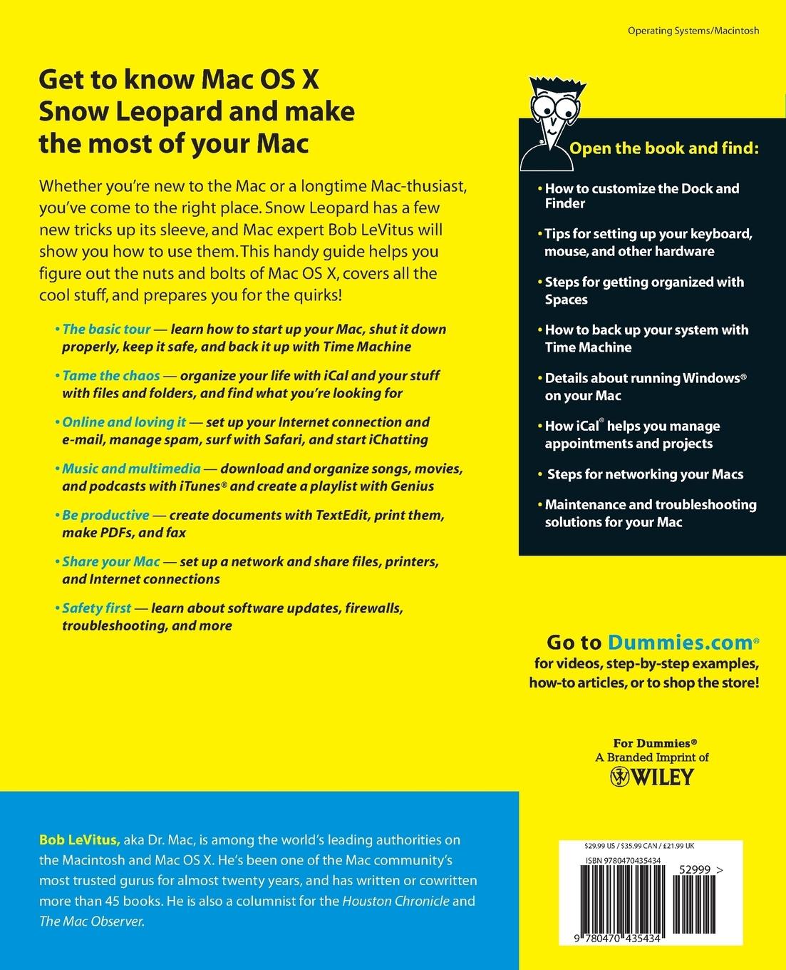Rückseitencover Mac OS X Snow Leopard for Dummies