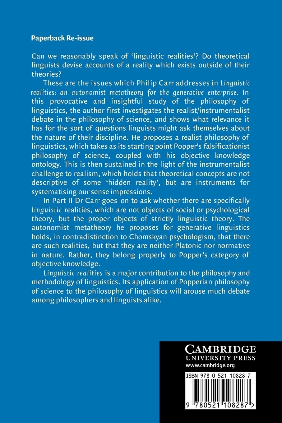 Rückseitencover Linguistic Realities