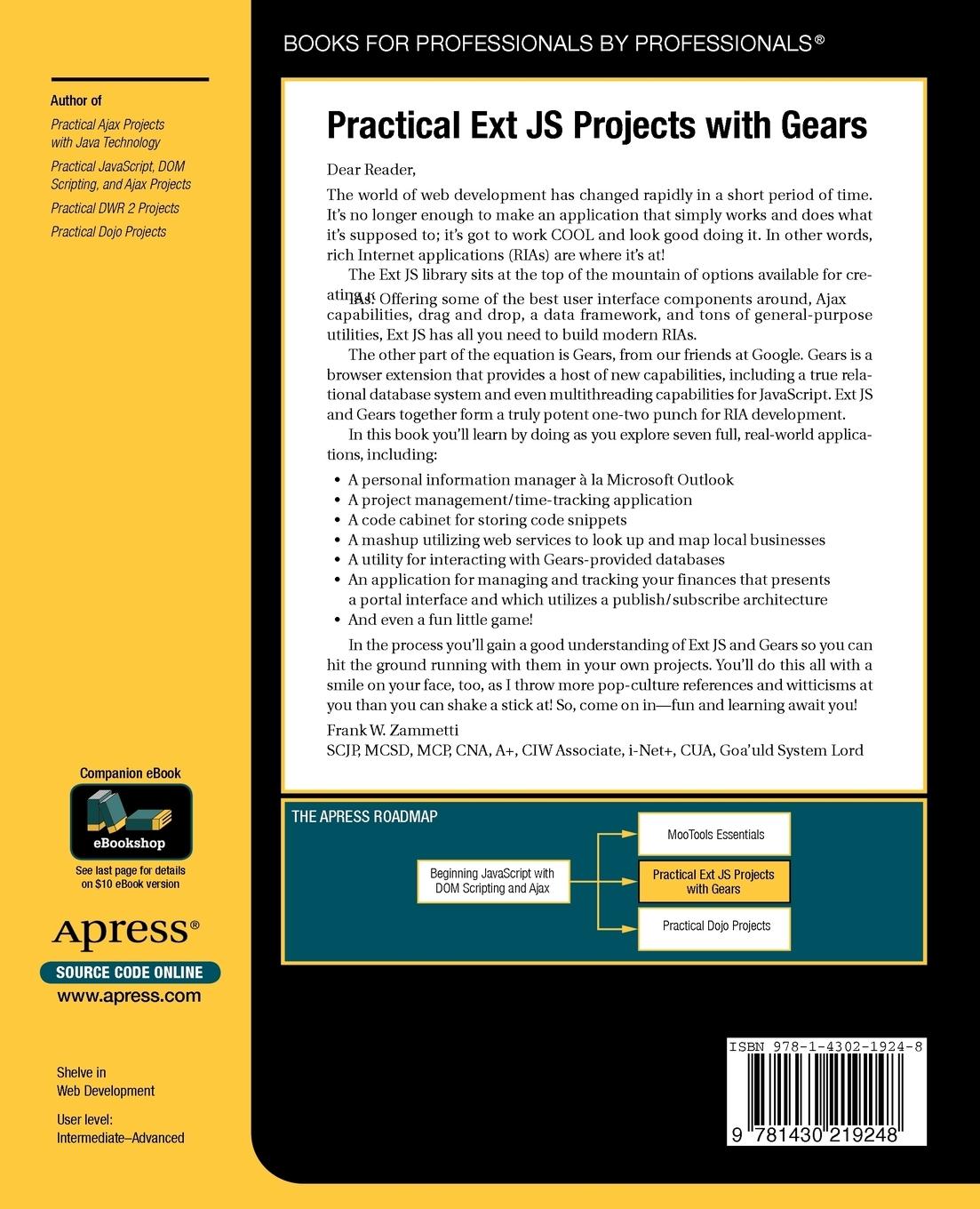 Rückseitencover Practical Ext JS Projects with Gears