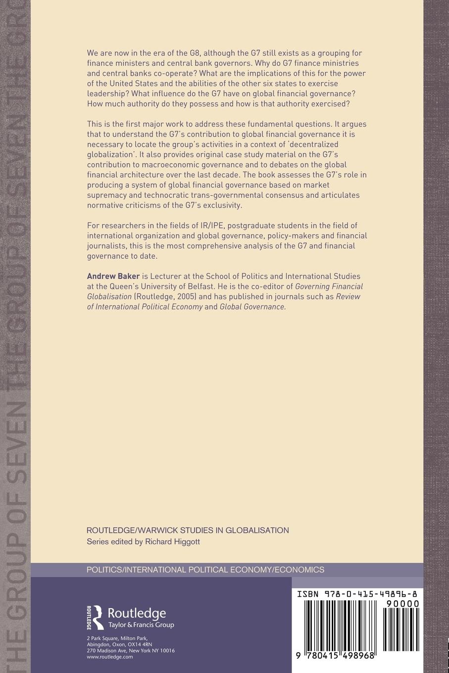 Rückseitencover The Group of Seven