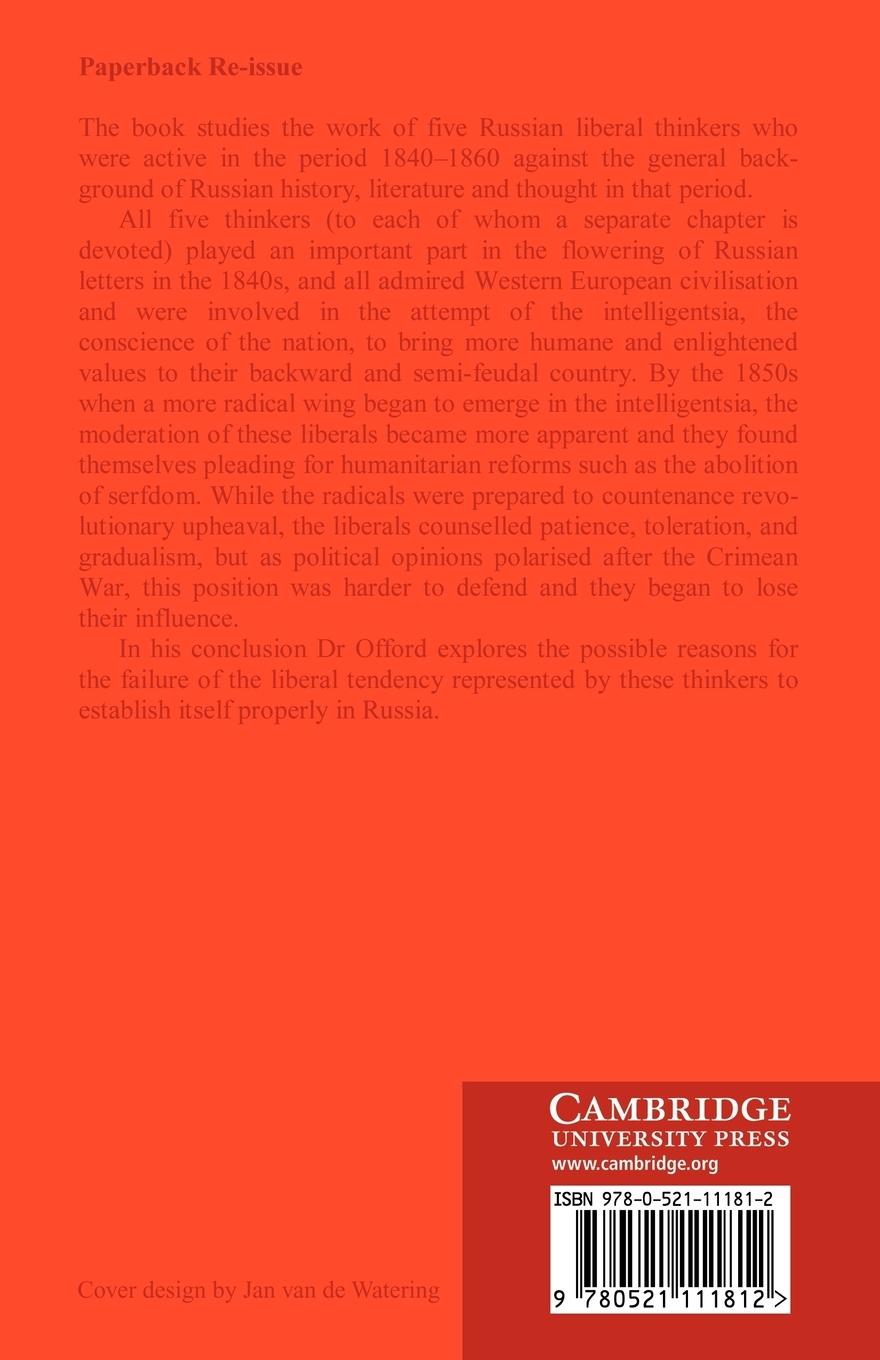 Rückseitencover Portraits of Early Russian Liberals