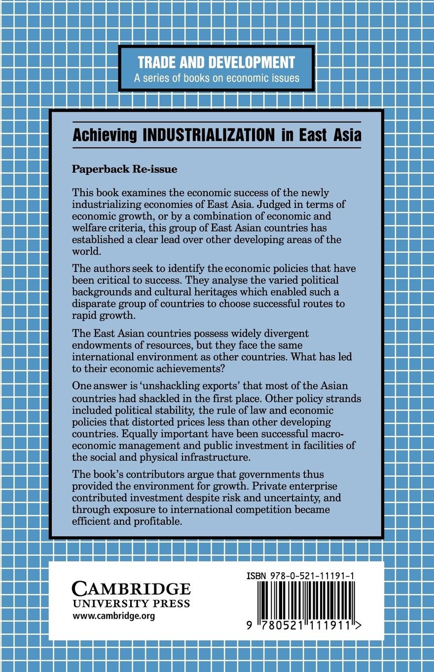 Rückseitencover Achieving Industrialization in East Asia