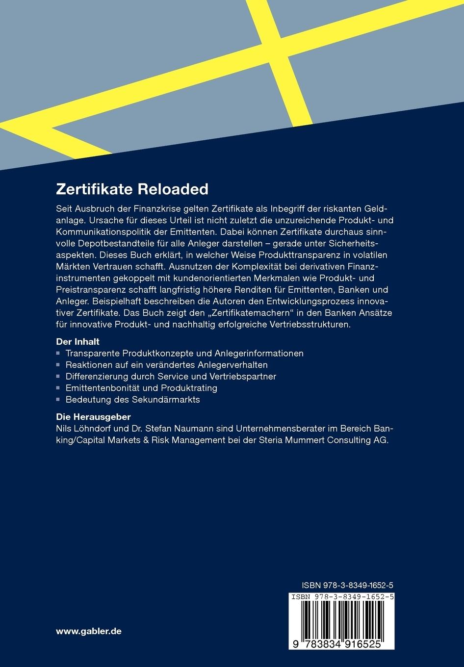 Rückseitencover Zertifikate Reloaded
