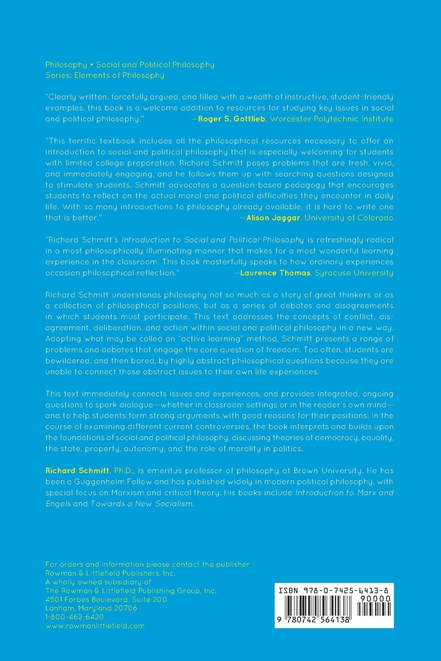 Rückseitencover Introduction to Social and Political Philosophy