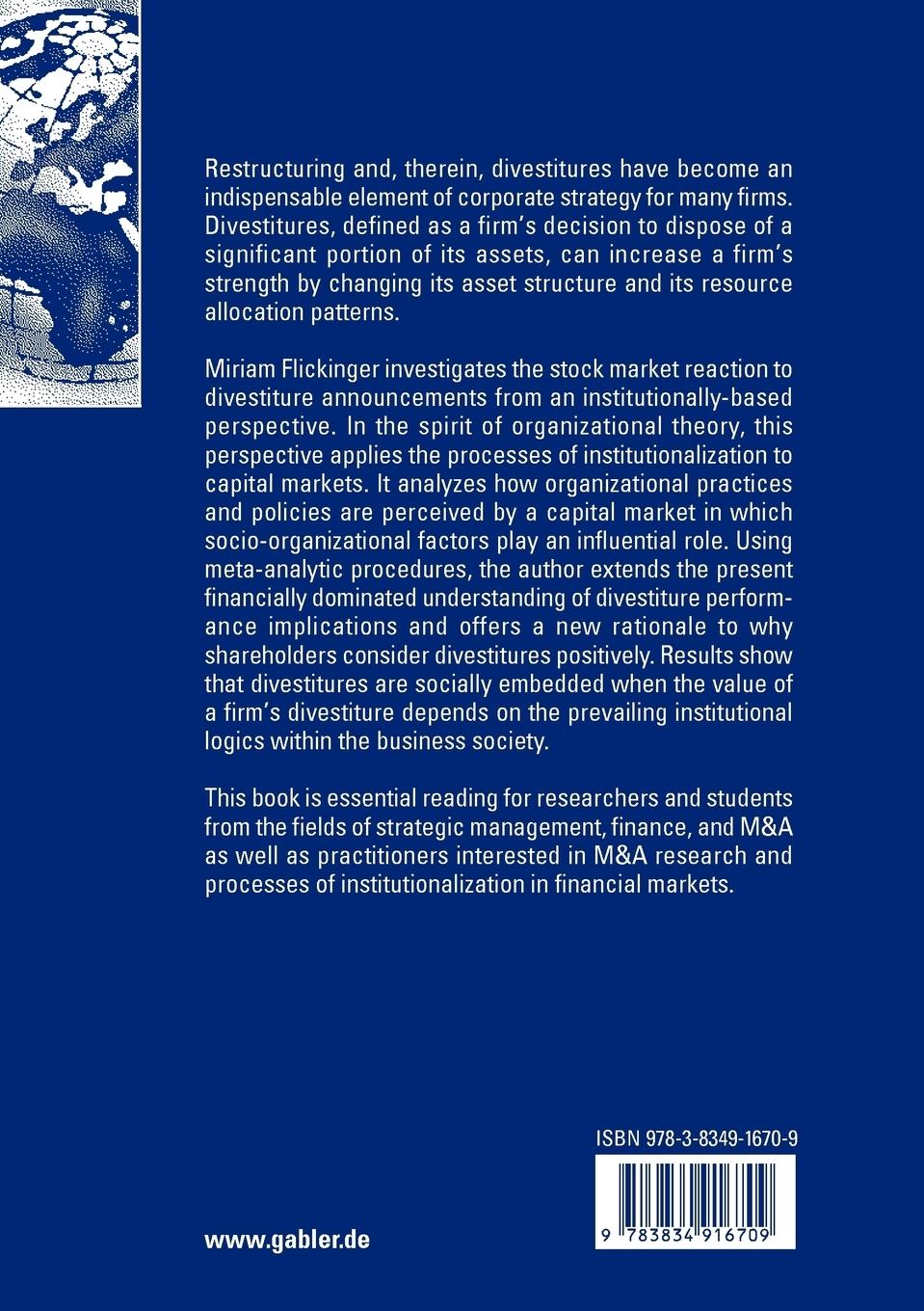 Rückseitencover The Institutionalization of Divestitures