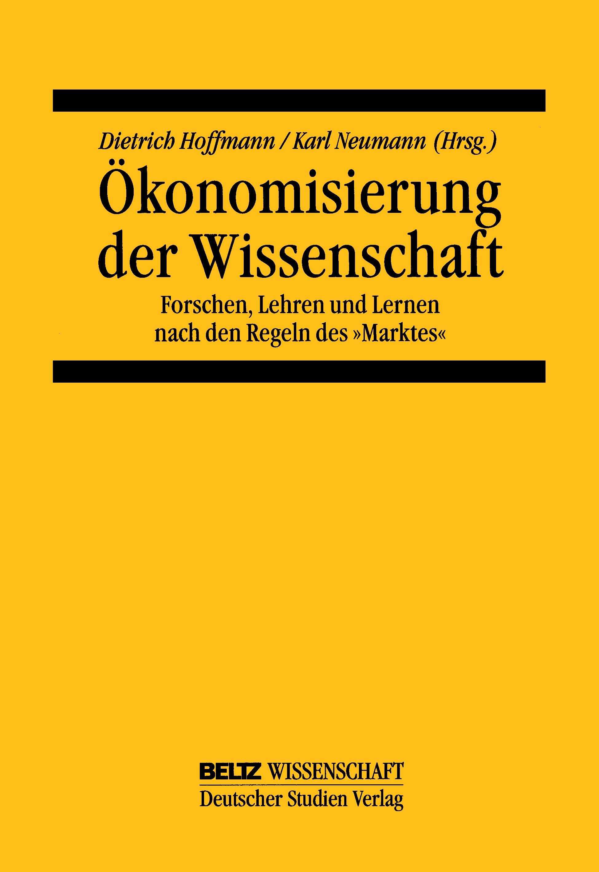 Vorderes Coverbild Ökonomisierung der Wissenschaft