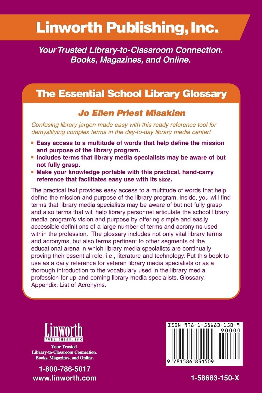 Rückseitencover The Essential School Library Glossary