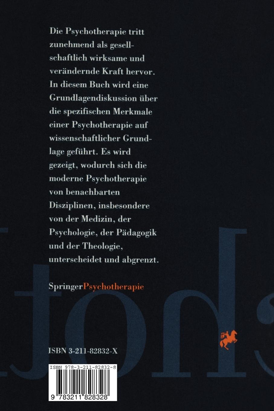 Rückseitencover Psychotherapie - eine neue Wissenschaft vom Menschen