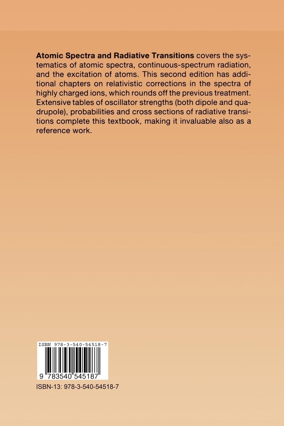 Rückseitencover Atomic Spectra and Radiative Transitions