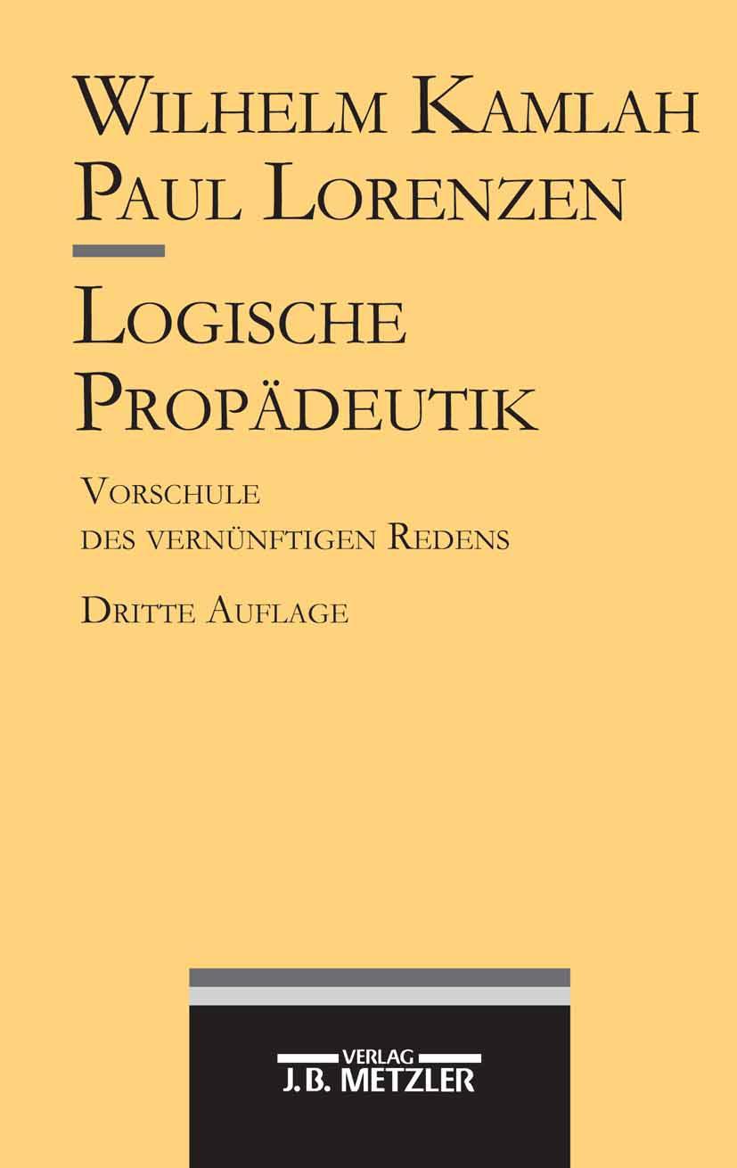 Vorderes Coverbild Logische Propädeutik