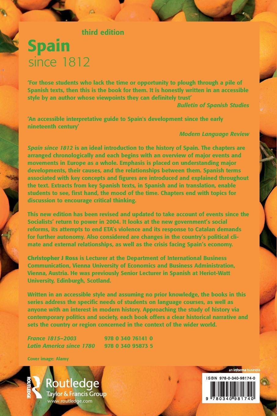 Rückseitencover Spain since 1812