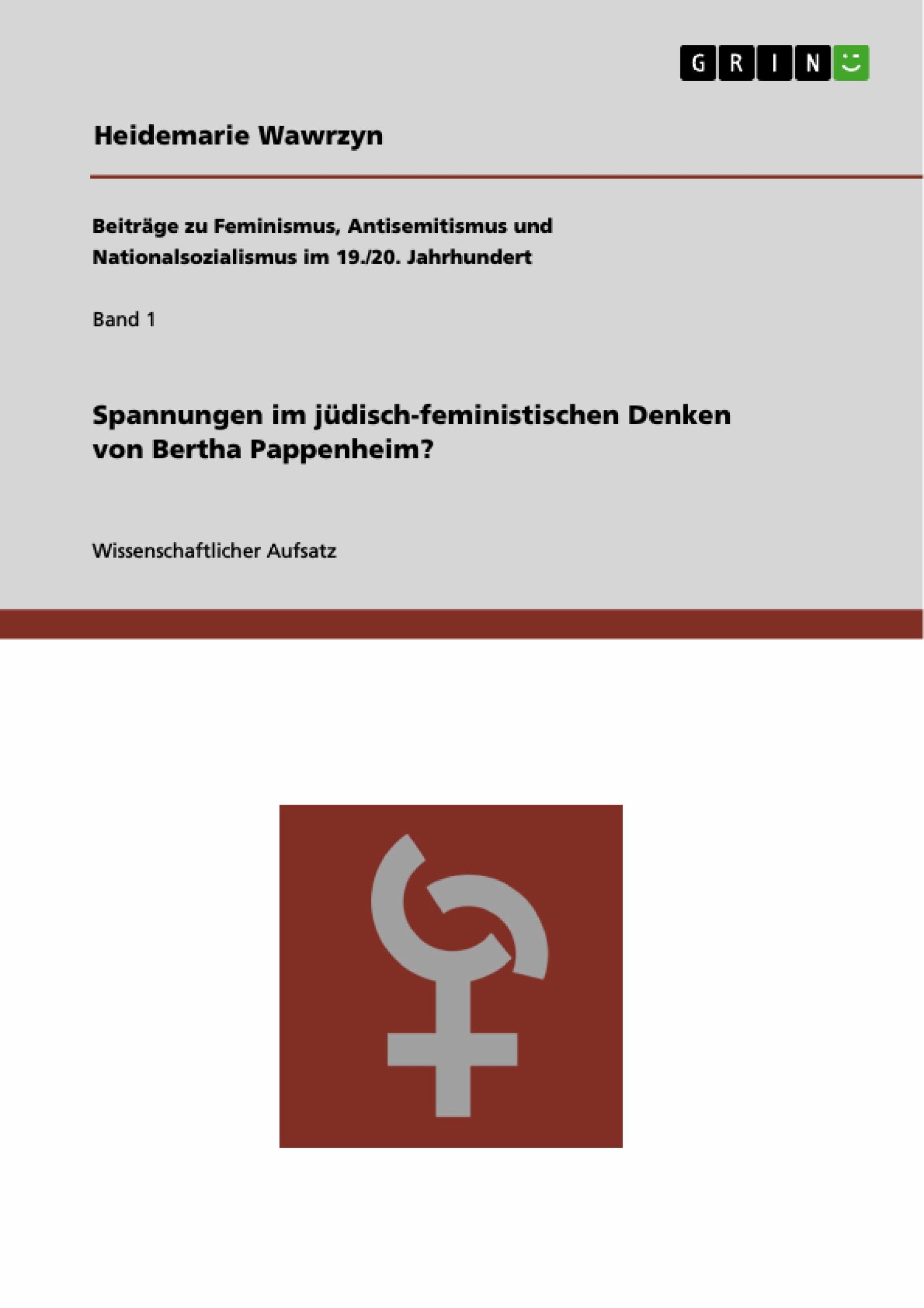 Vorderes Coverbild Spannungen im jüdisch-feministischen Denken von Bertha Pappenheim?