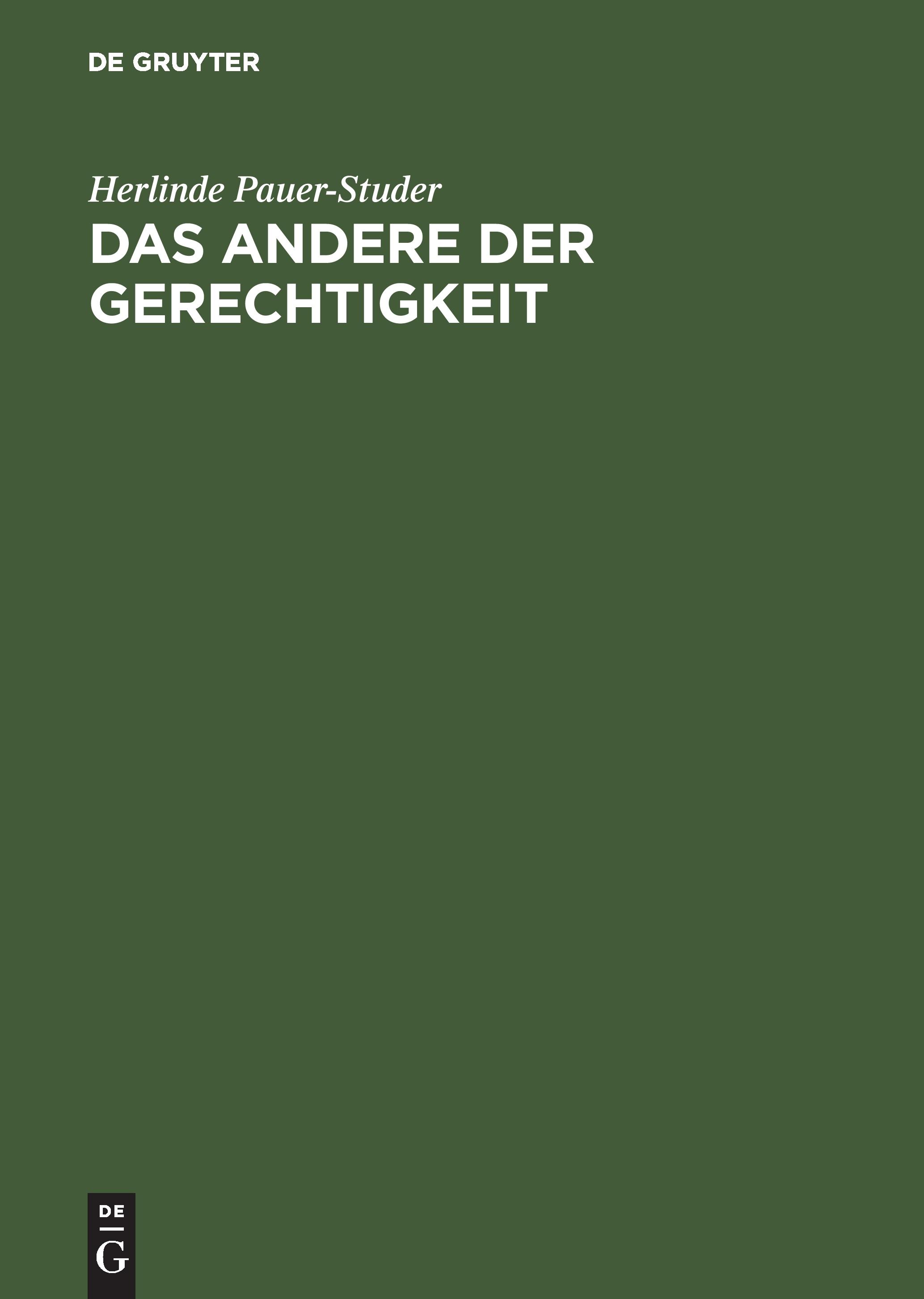 Vorderes Coverbild Das Andere der Gerechtigkeit