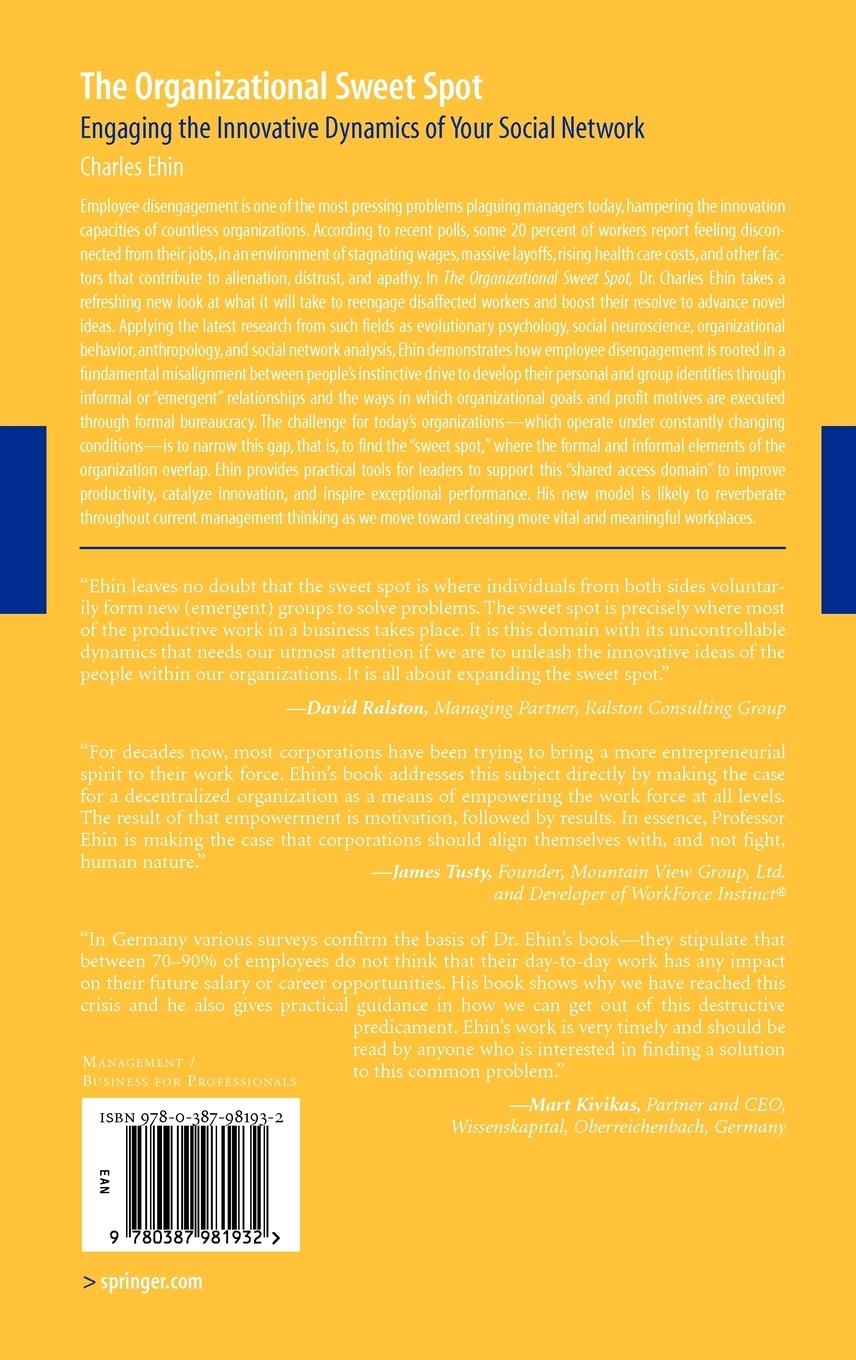 Rückseitencover The Organizational Sweet Spot