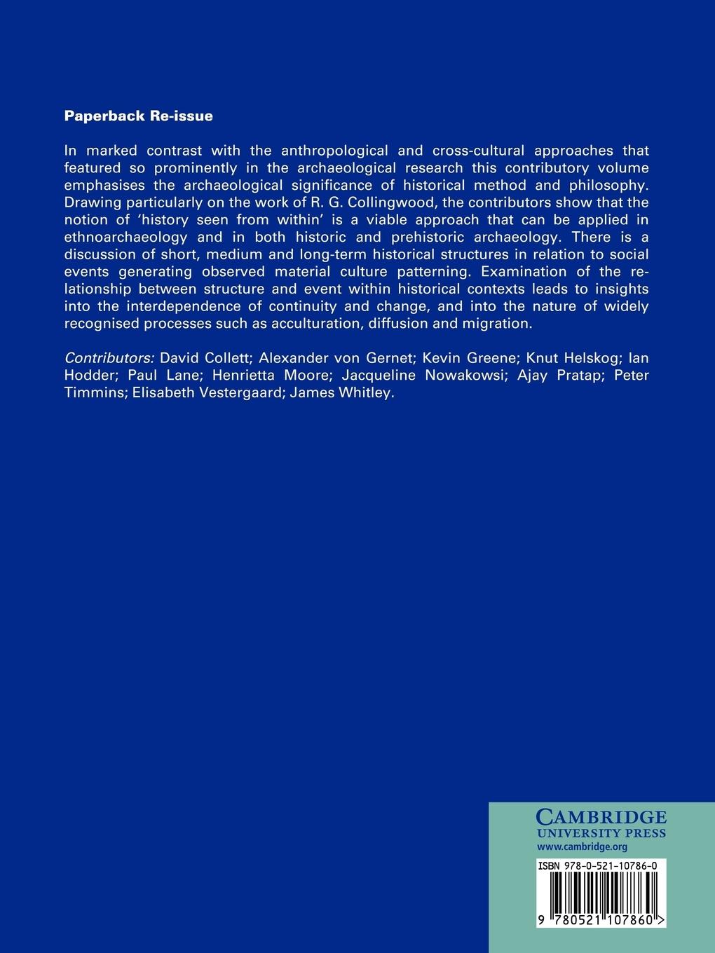 Rückseitencover Archaeology as Long-Term History