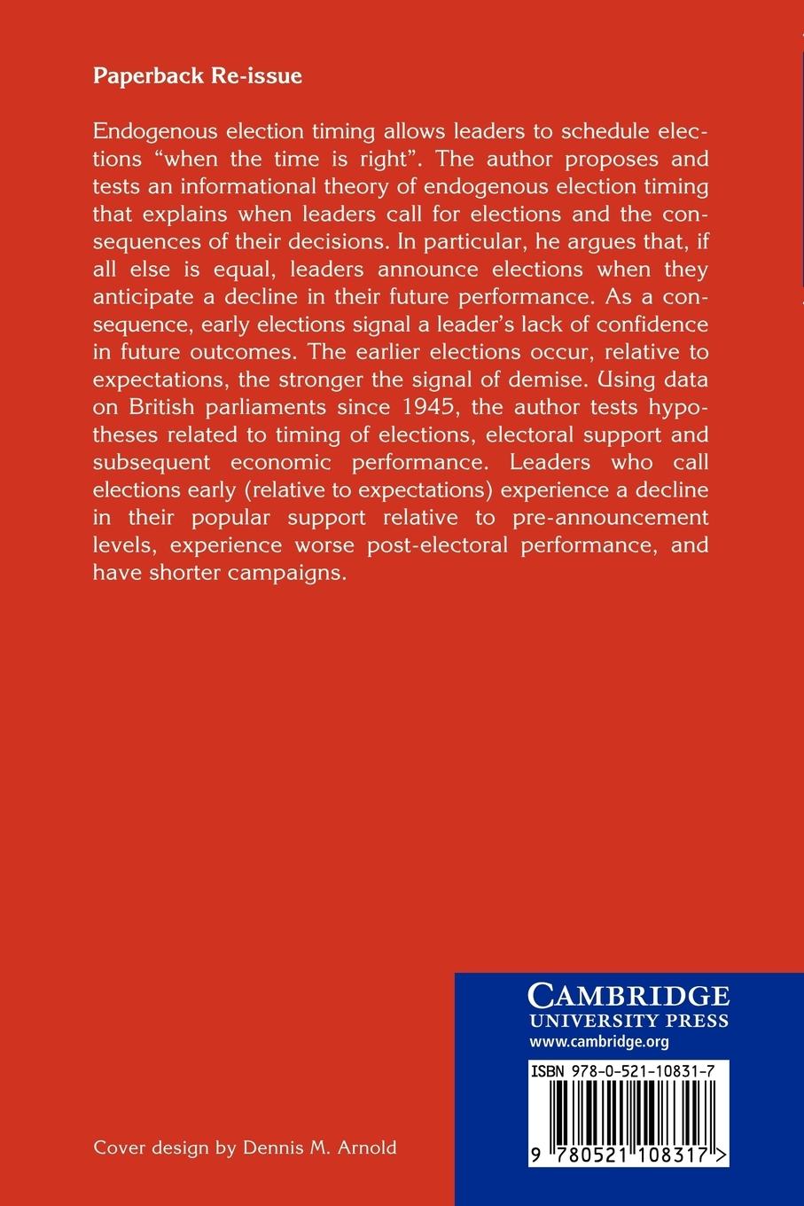 Rückseitencover Election Timing