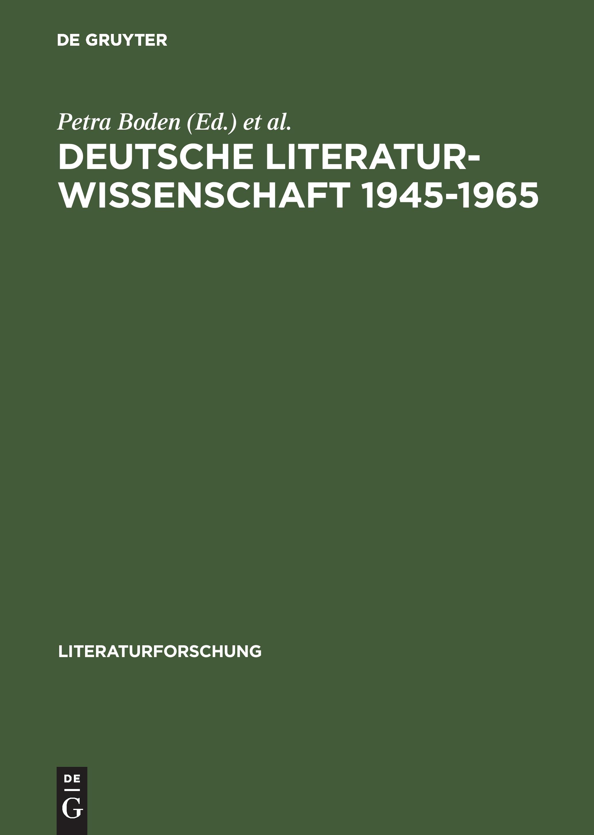 Vorderes Coverbild Deutsche Literaturwissenschaft 1945-1965