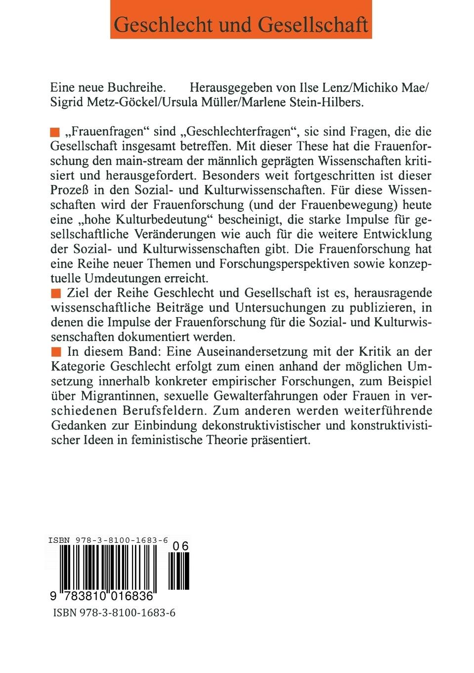 Rückseitencover Kategorie: Geschlecht?