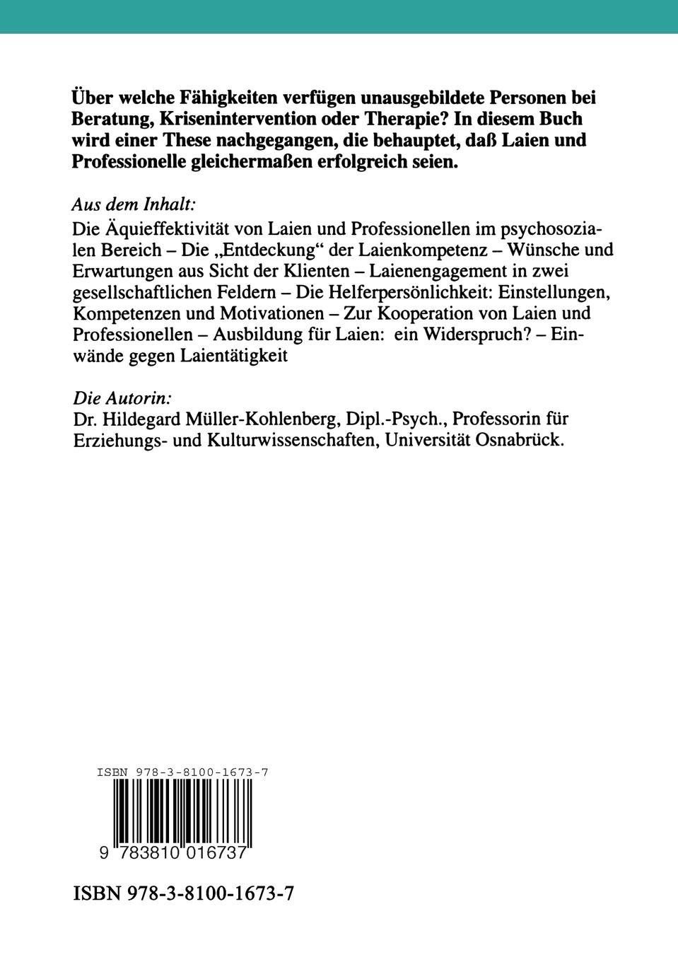 Rückseitencover Laienkompetenz im psychosozialen Bereich